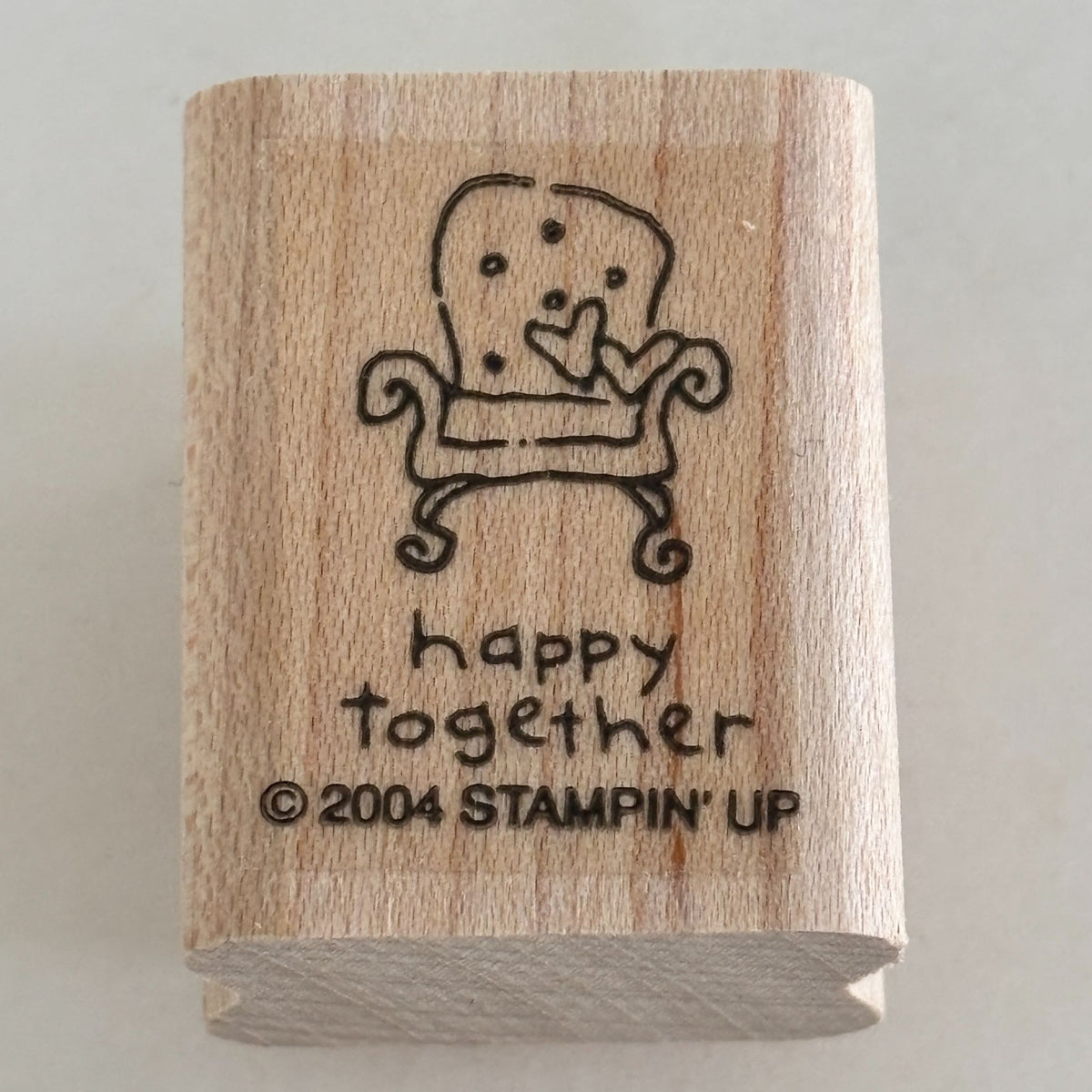Stampin Up Rubber Stamp Happy Together Cozy Chair Hearts Love Small Craft Mini Furniture