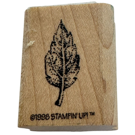 Stampin Up Rubber Stamp Leaf Design Wood Mounted Fall Season Nature Outdoors
