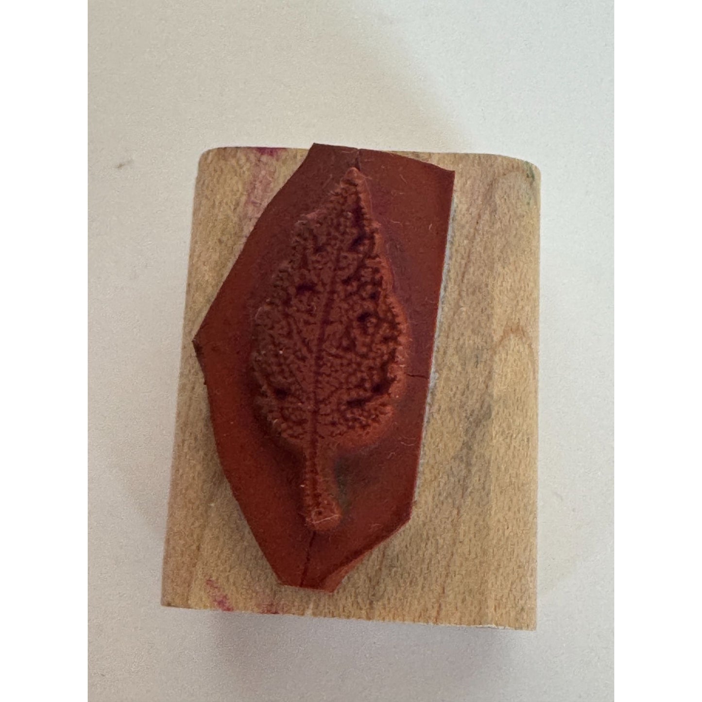 Stampin Up Rubber Stamp Leaf Design Wood Mounted Fall Season Nature Outdoors