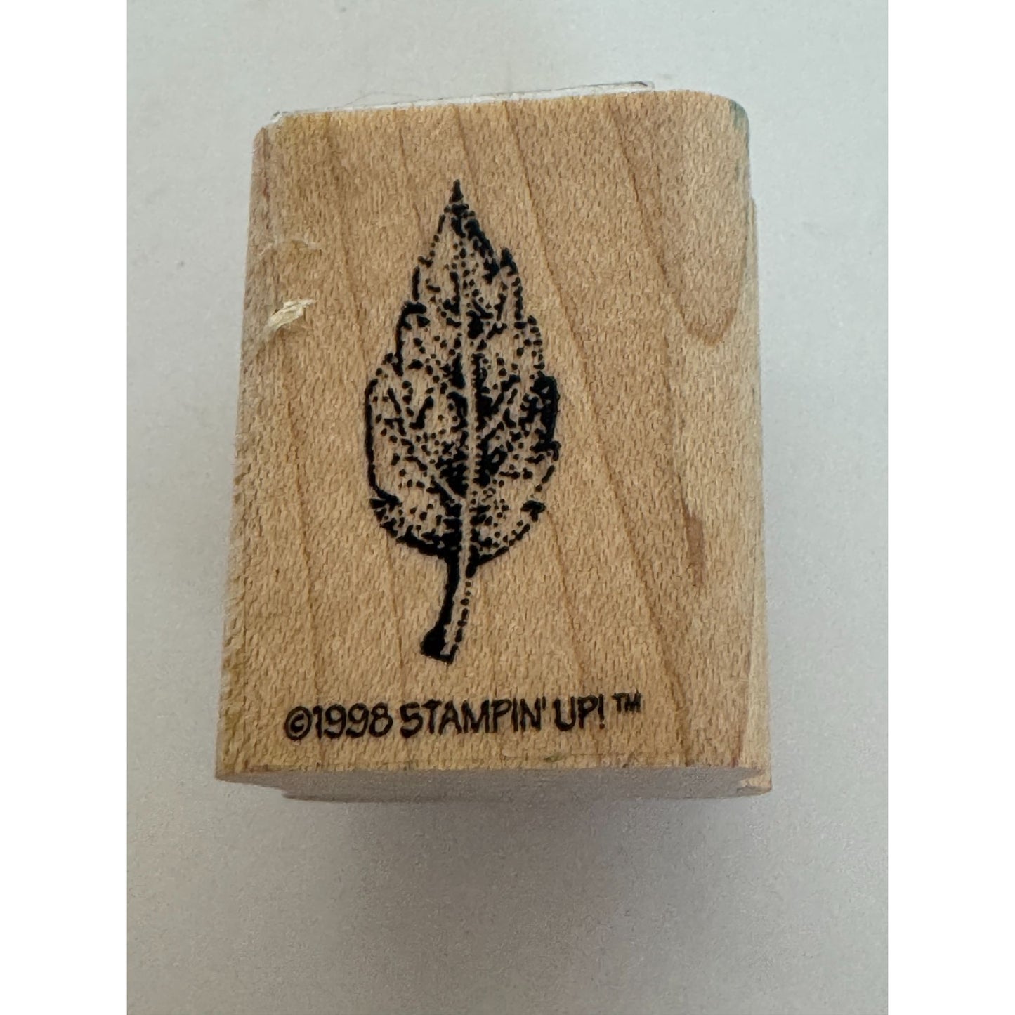 Stampin Up Rubber Stamp Leaf Design Wood Mounted Fall Season Nature Outdoors