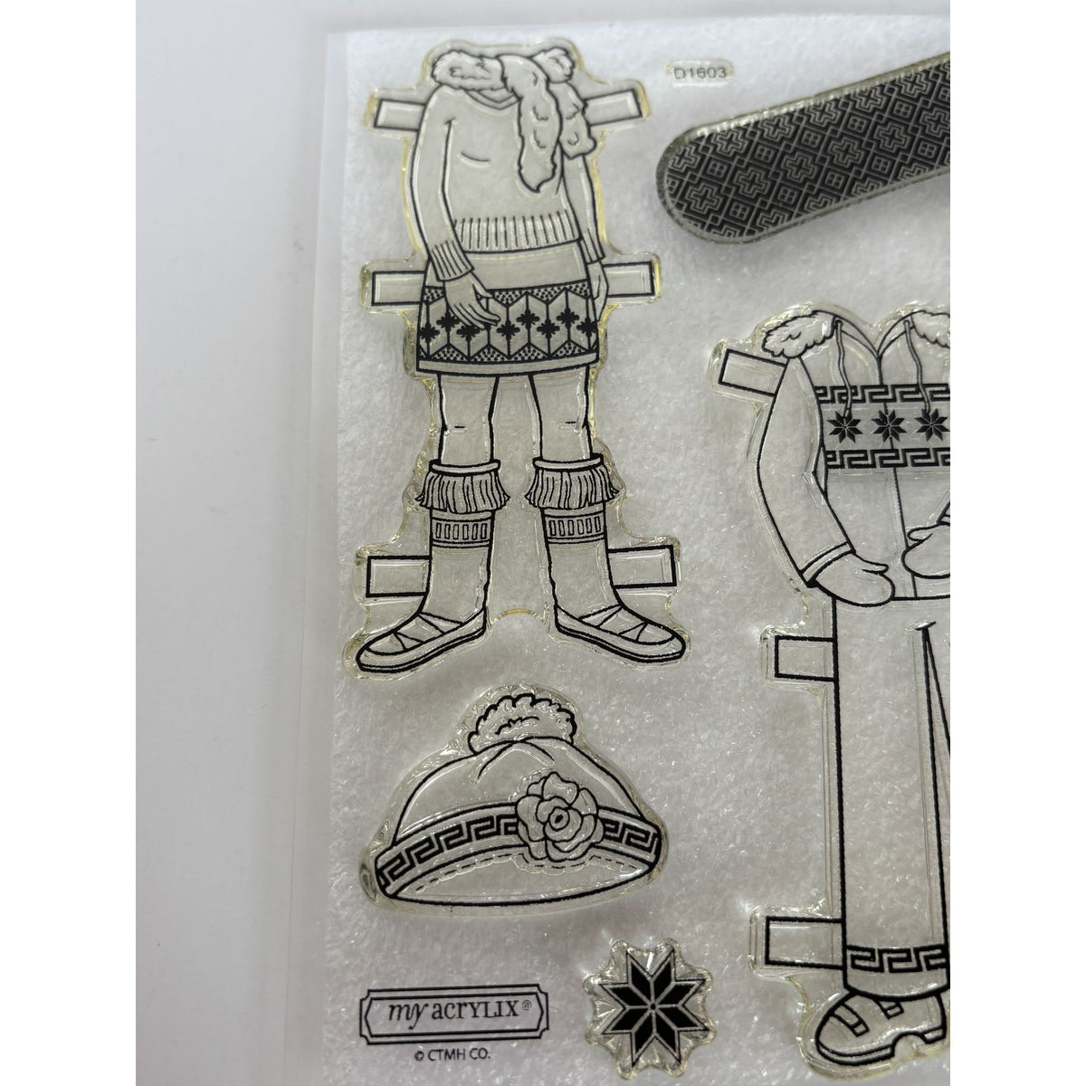 CTMH My Acrylix Acrylic Stamp Set Shredding the Slopes Winter Girl Snowboard Ski