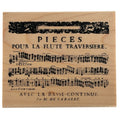 Club Stamp Rubber Stamp French Flute Sheet Music Background Cardmaking Musician Scrapbooking Junk Journaling