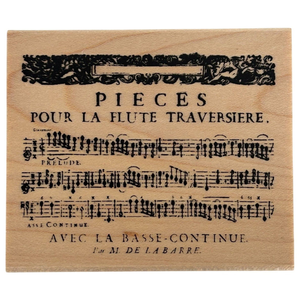 Club Stamp Rubber Stamp French Flute Sheet Music Background Cardmaking Musician Scrapbooking Junk Journaling