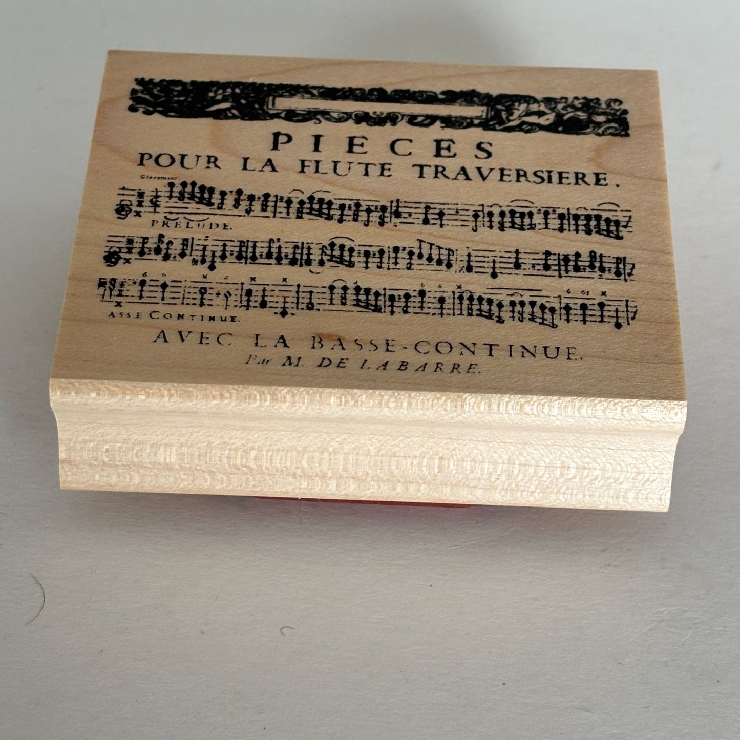 Club Stamp Rubber Stamp French Flute Sheet Music Background Cardmaking Musician Scrapbooking Junk Journaling