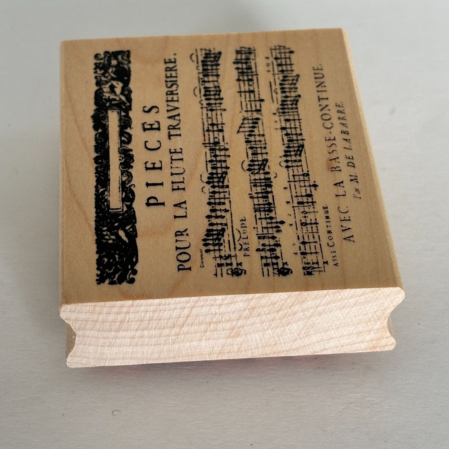 Club Stamp Rubber Stamp French Flute Sheet Music Background Cardmaking Musician Scrapbooking Junk Journaling