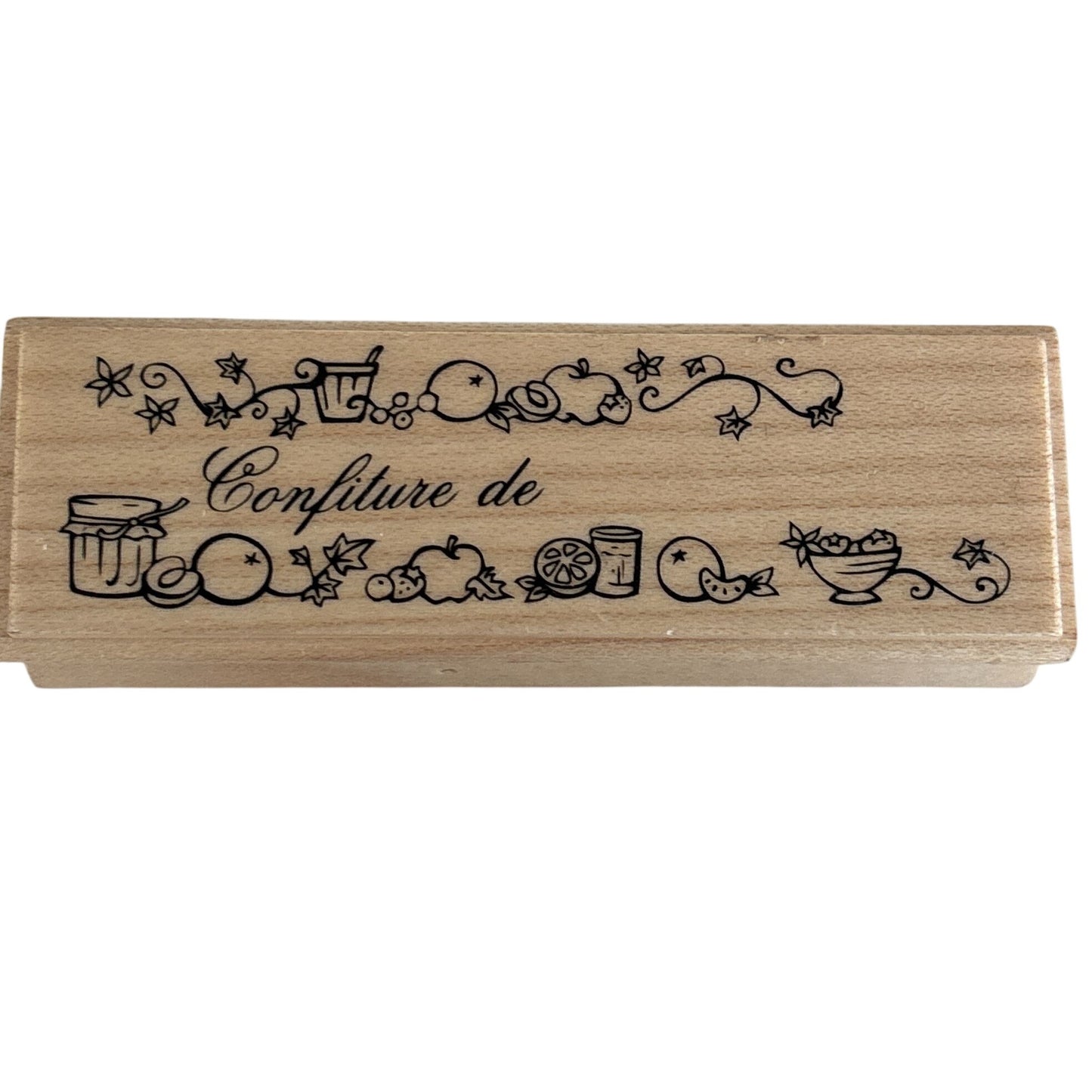 Aladine Rubber Stamp Confiture de French Jam Jelly Canning Fruit Label Food Preserves Cardmaking
