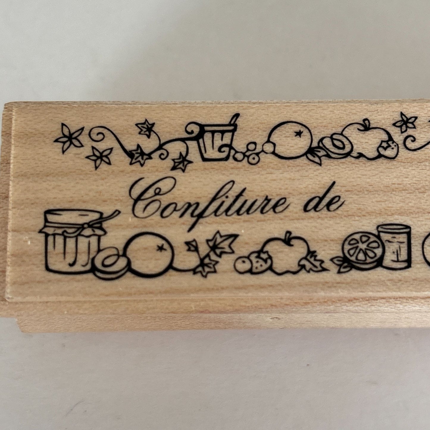 Aladine Rubber Stamp Confiture de French Jam Jelly Canning Fruit Label Food Preserves Cardmaking