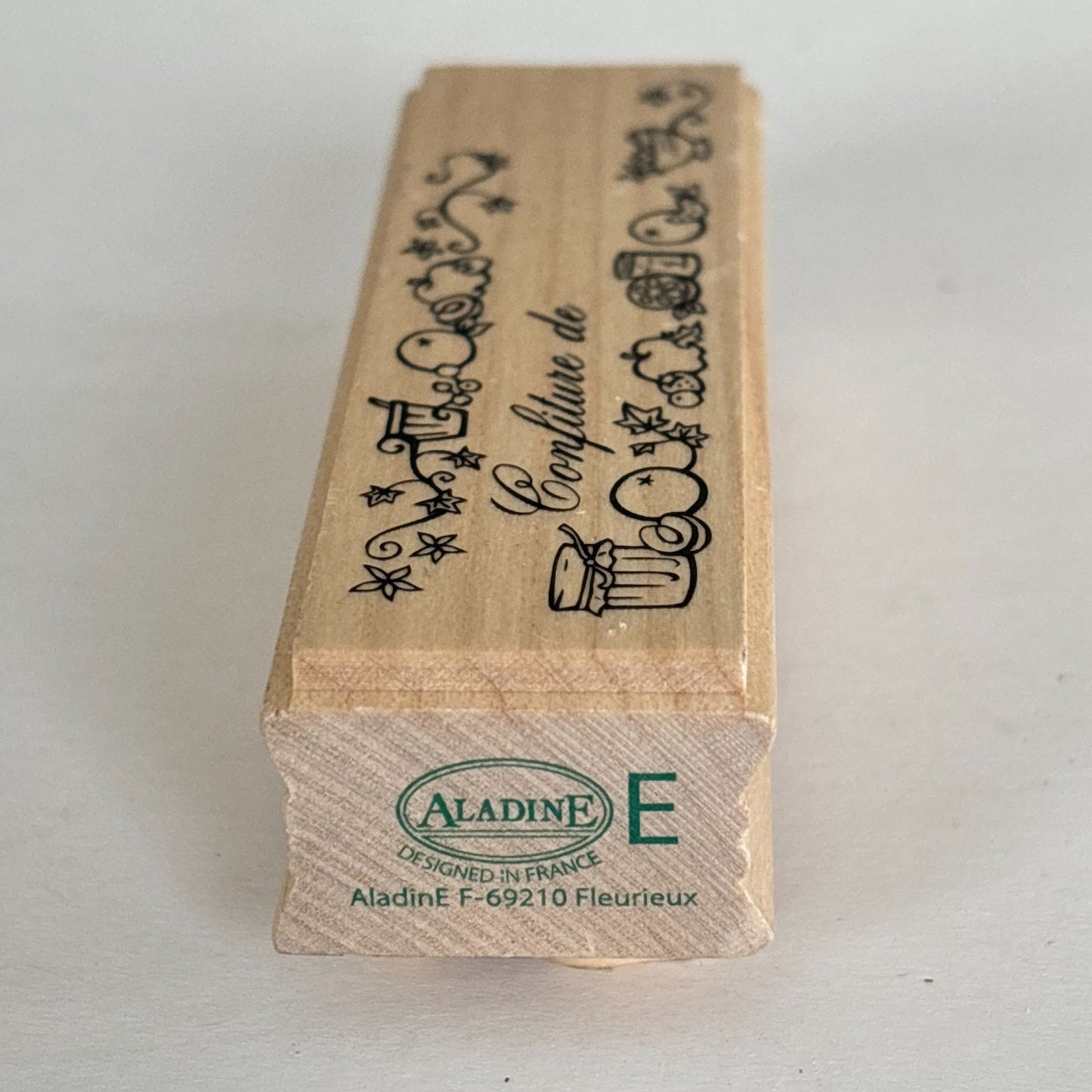Aladine Rubber Stamp Confiture de French Jam Jelly Canning Fruit Label Food Preserves Cardmaking
