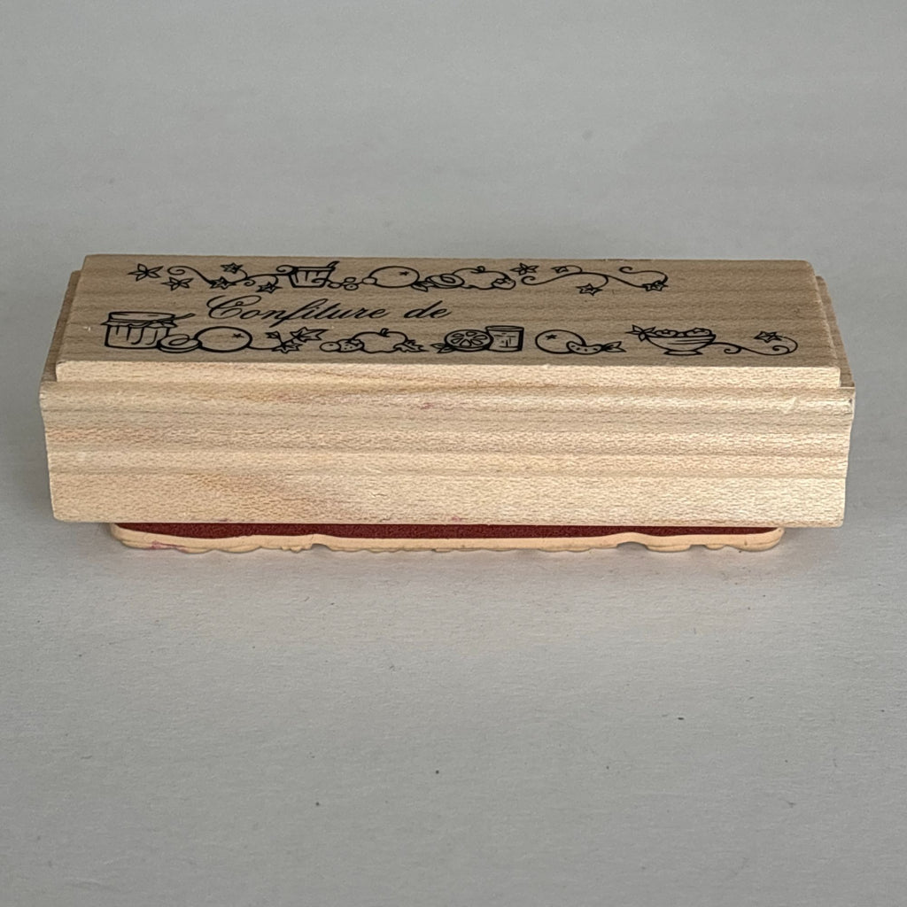 Aladine Rubber Stamp Confiture de French Jam Jelly Canning Fruit Label Food Preserves Cardmaking