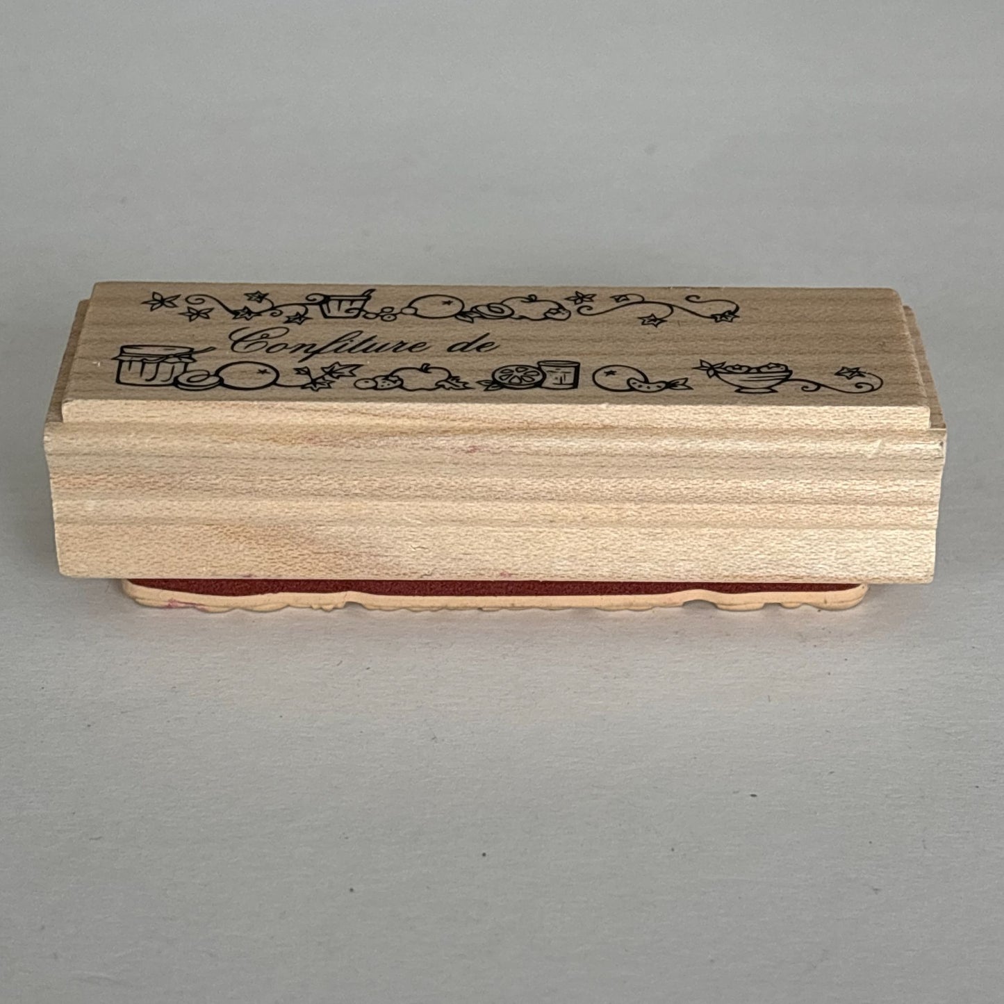 Aladine Rubber Stamp Confiture de French Jam Jelly Canning Fruit Label Food Preserves Cardmaking