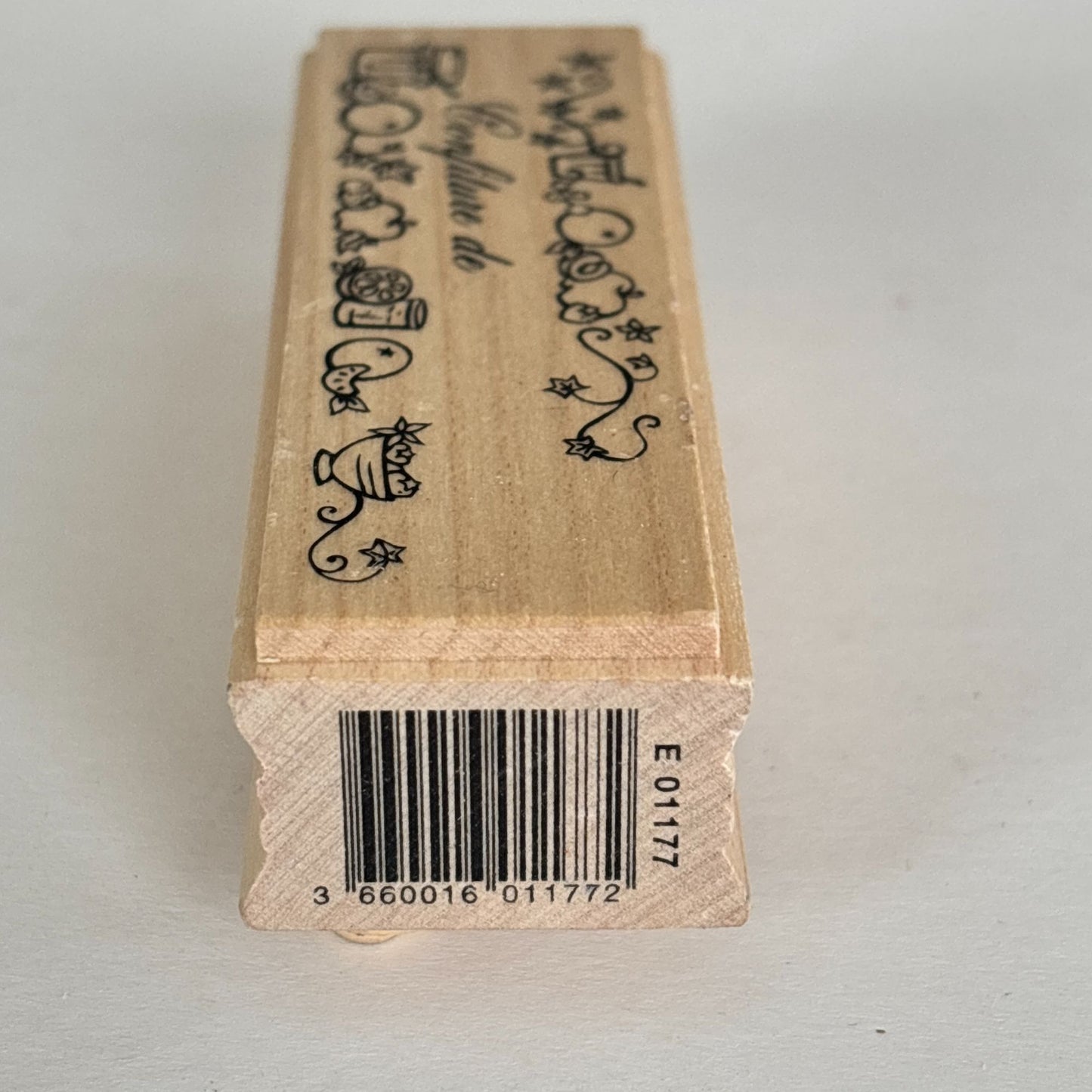 Aladine Rubber Stamp Confiture de French Jam Jelly Canning Fruit Label Food Preserves Cardmaking