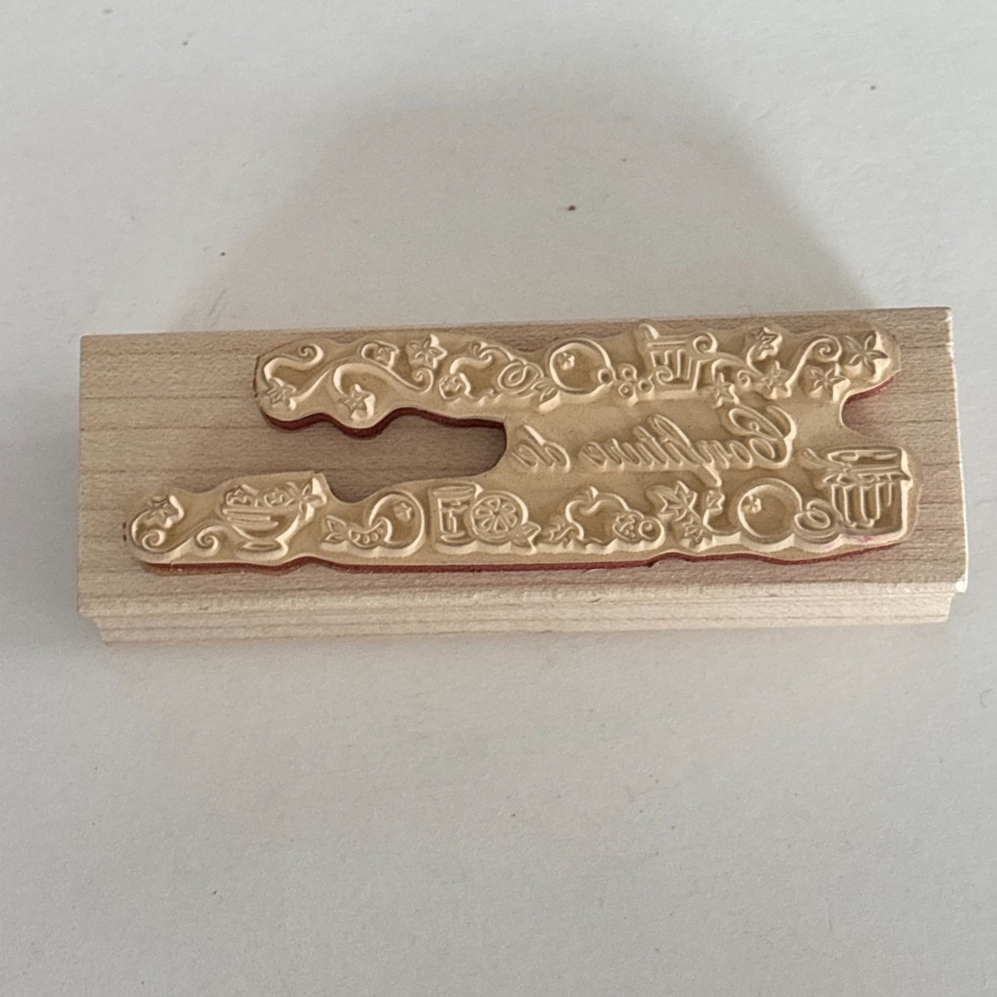 Aladine Rubber Stamp Confiture de French Jam Jelly Canning Fruit Label Food Preserves Cardmaking