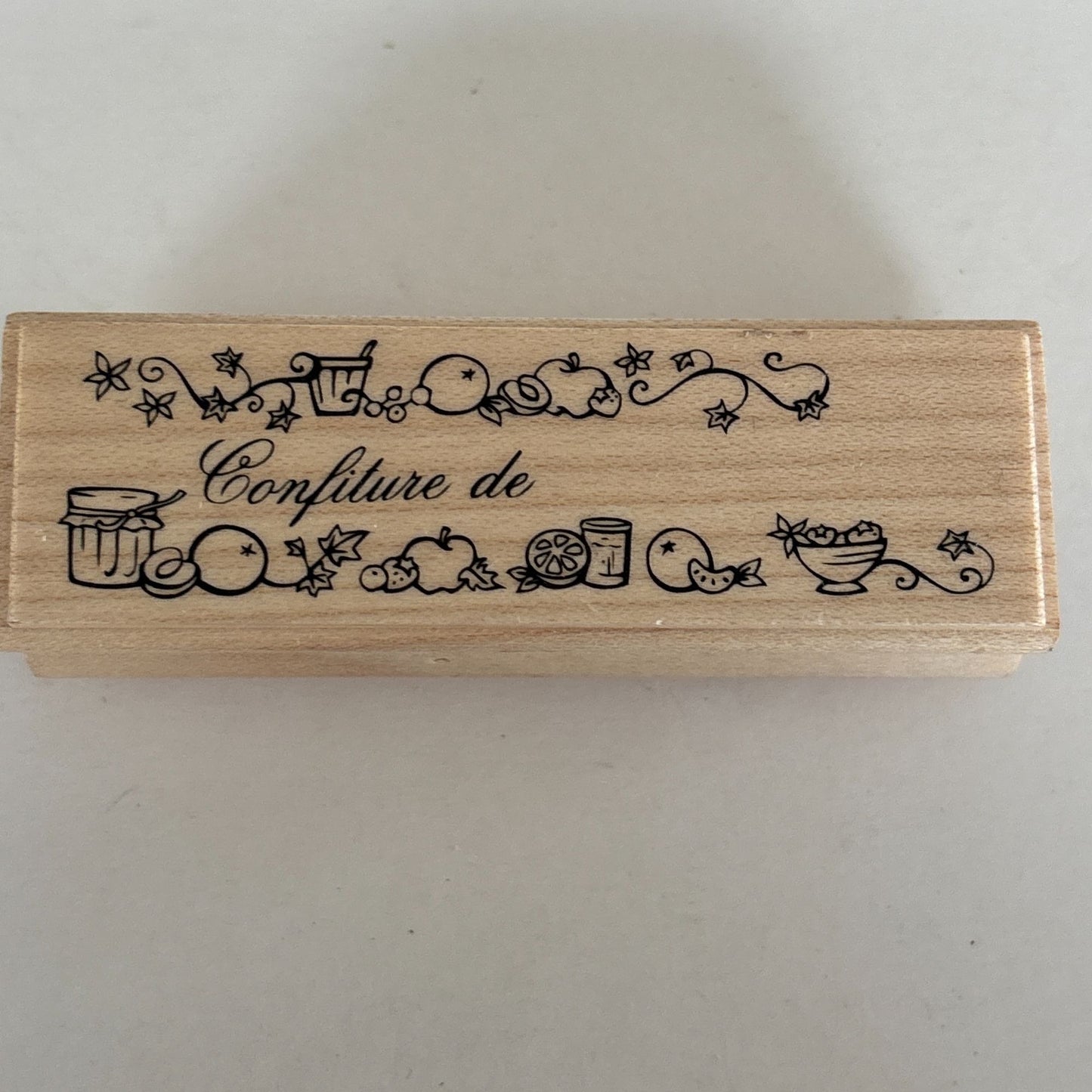 Aladine Rubber Stamp Confiture de French Jam Jelly Canning Fruit Label Food Preserves Cardmaking