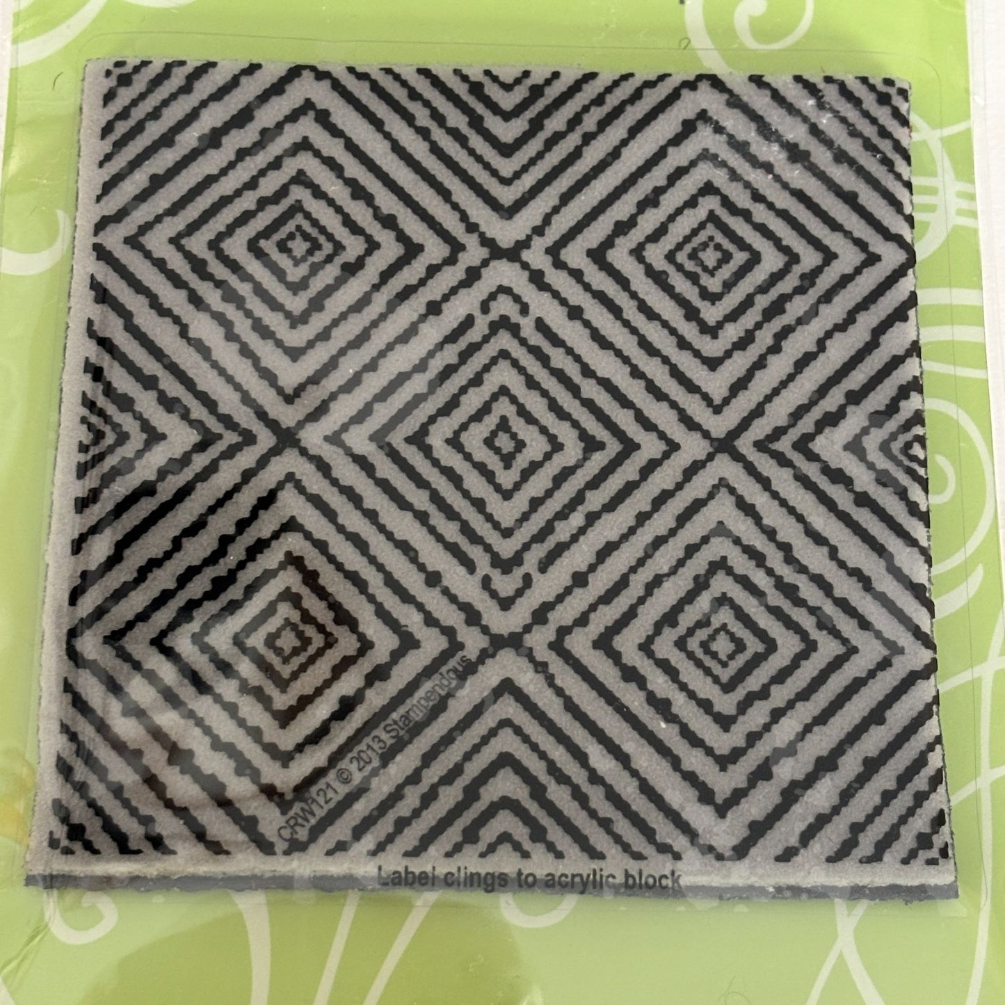 Stampendous Cling Rubber Stamp Square Illusion Geometric Background Cardmaking Paper Crafting Journaling Mixed Media