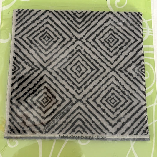 Stampendous Cling Rubber Stamp Square Illusion Geometric Background Cardmaking Paper Crafting Journaling Mixed Media