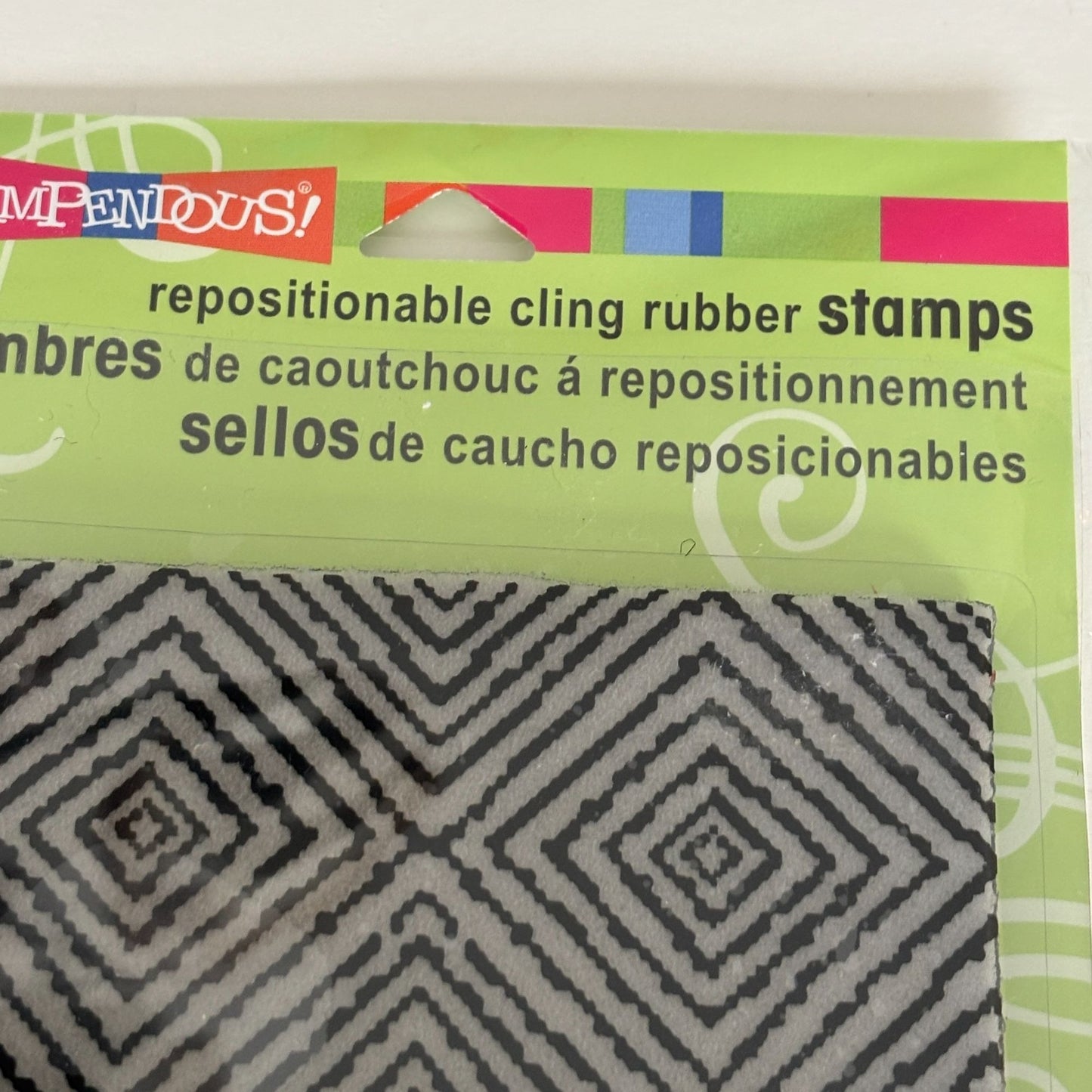 Stampendous Cling Rubber Stamp Square Illusion Geometric Background Cardmaking Paper Crafting Journaling Mixed Media