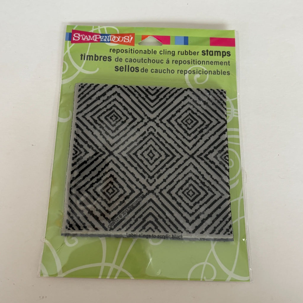 Stampendous Cling Rubber Stamp Square Illusion Geometric Background Cardmaking Paper Crafting Journaling Mixed Media