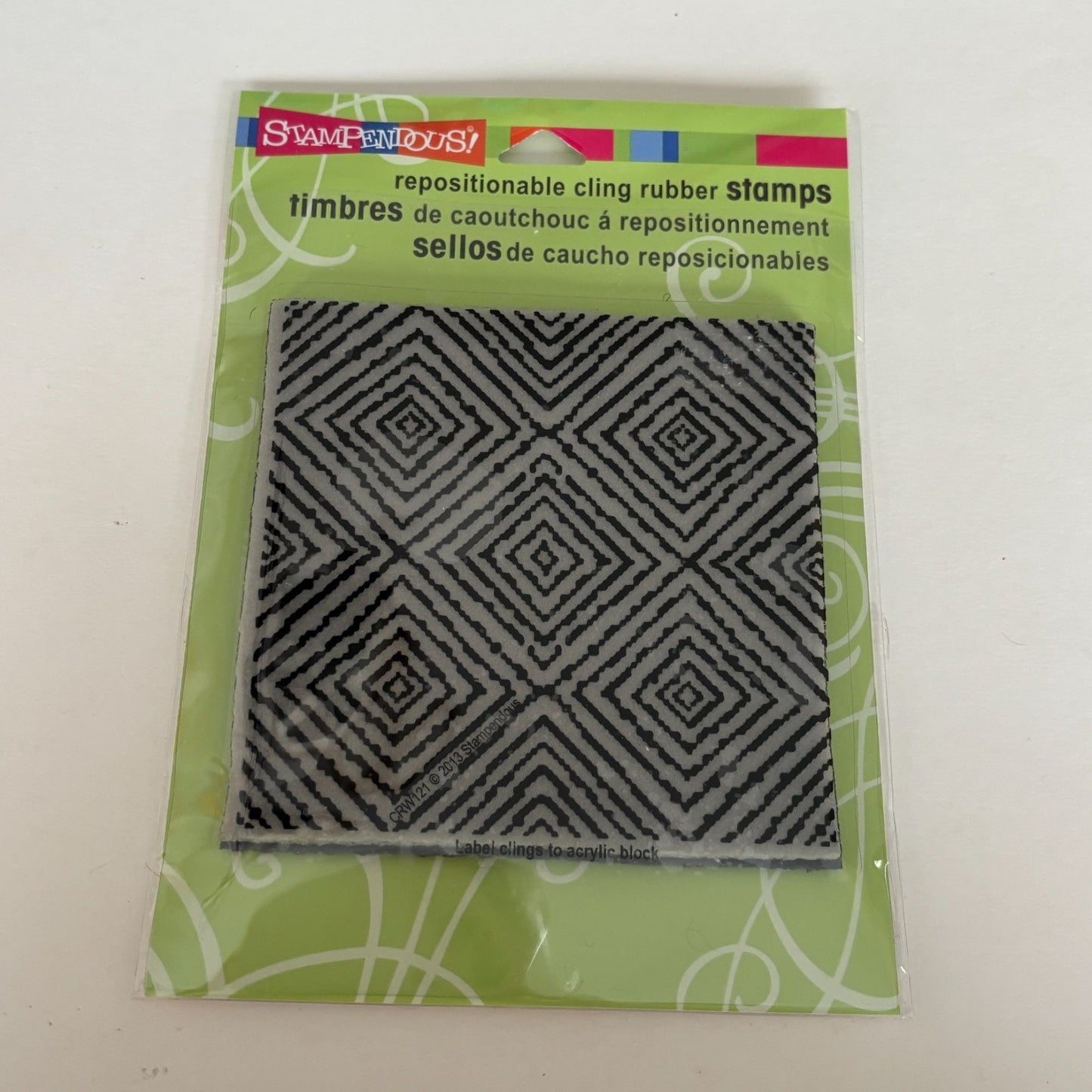Stampendous Cling Rubber Stamp Square Illusion Geometric Background Cardmaking Paper Crafting Journaling Mixed Media