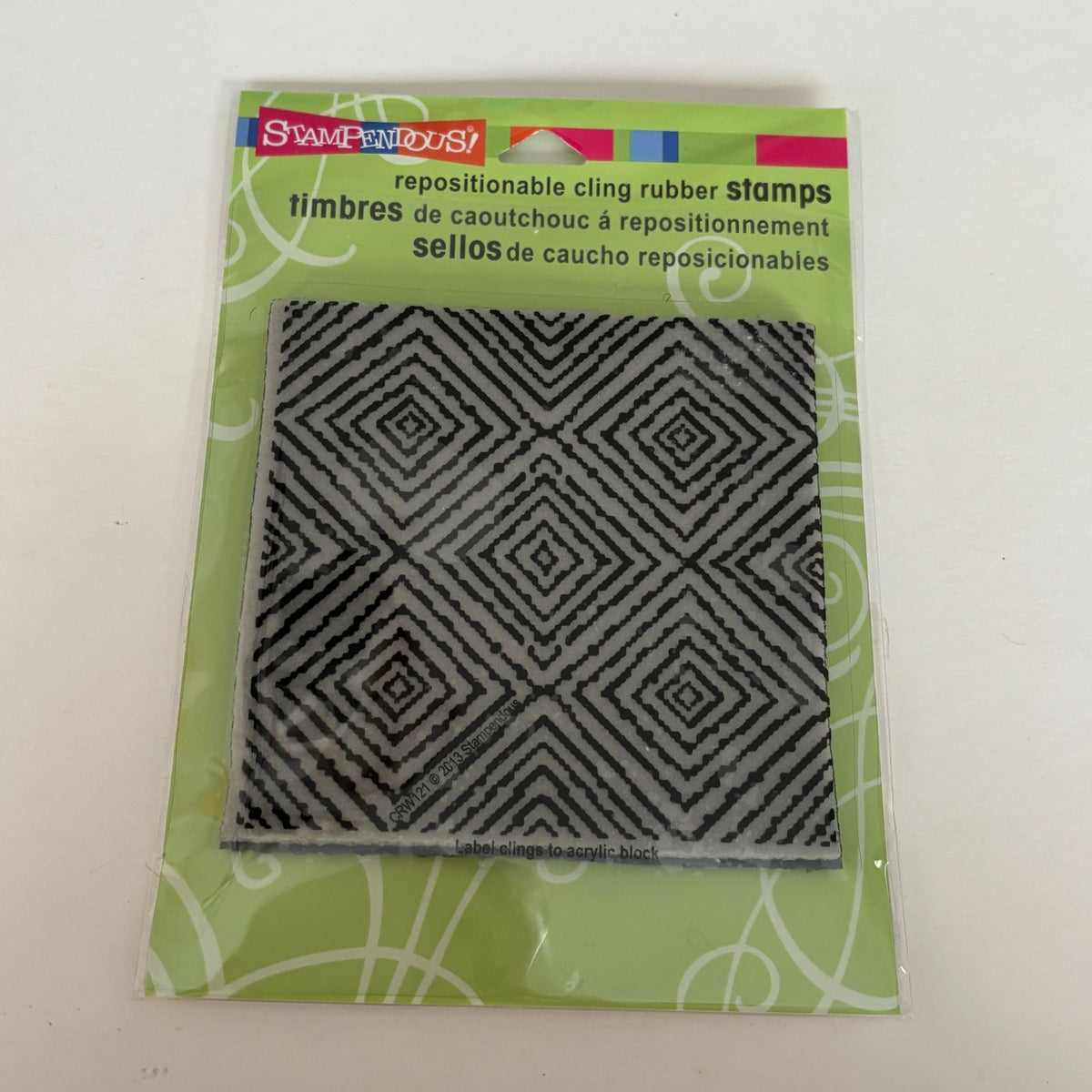 Stampendous Cling Rubber Stamp Square Illusion Geometric Background Cardmaking Paper Crafting Journaling Mixed Media