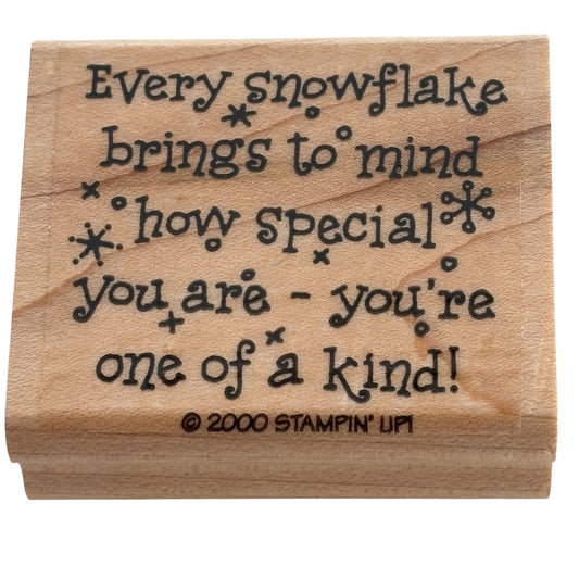 Stampin Up Rubber Stamp Snowflake Friends Special Friendship Card Making Words