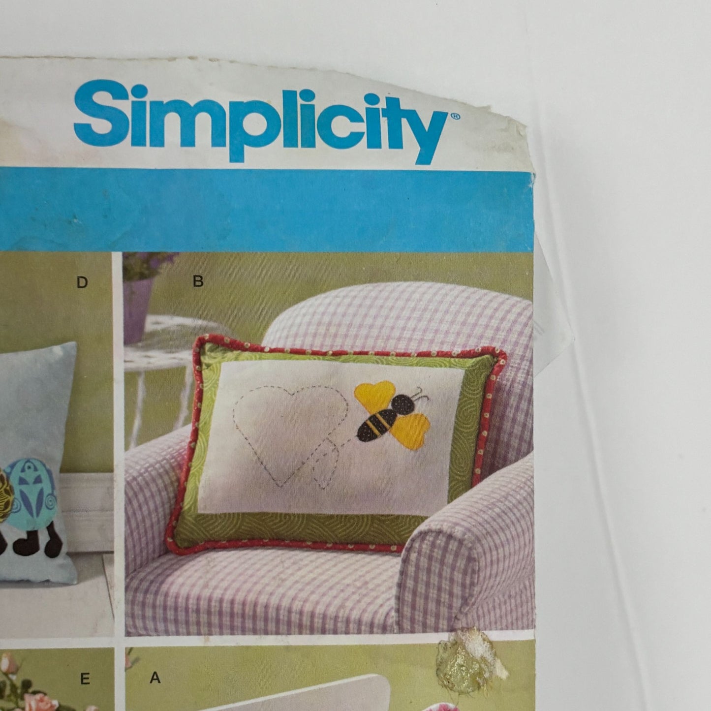 Simplicity Sewing Pattern 1929 Appliqued Pillows Owl Bee Caterpillar Dragon Bird