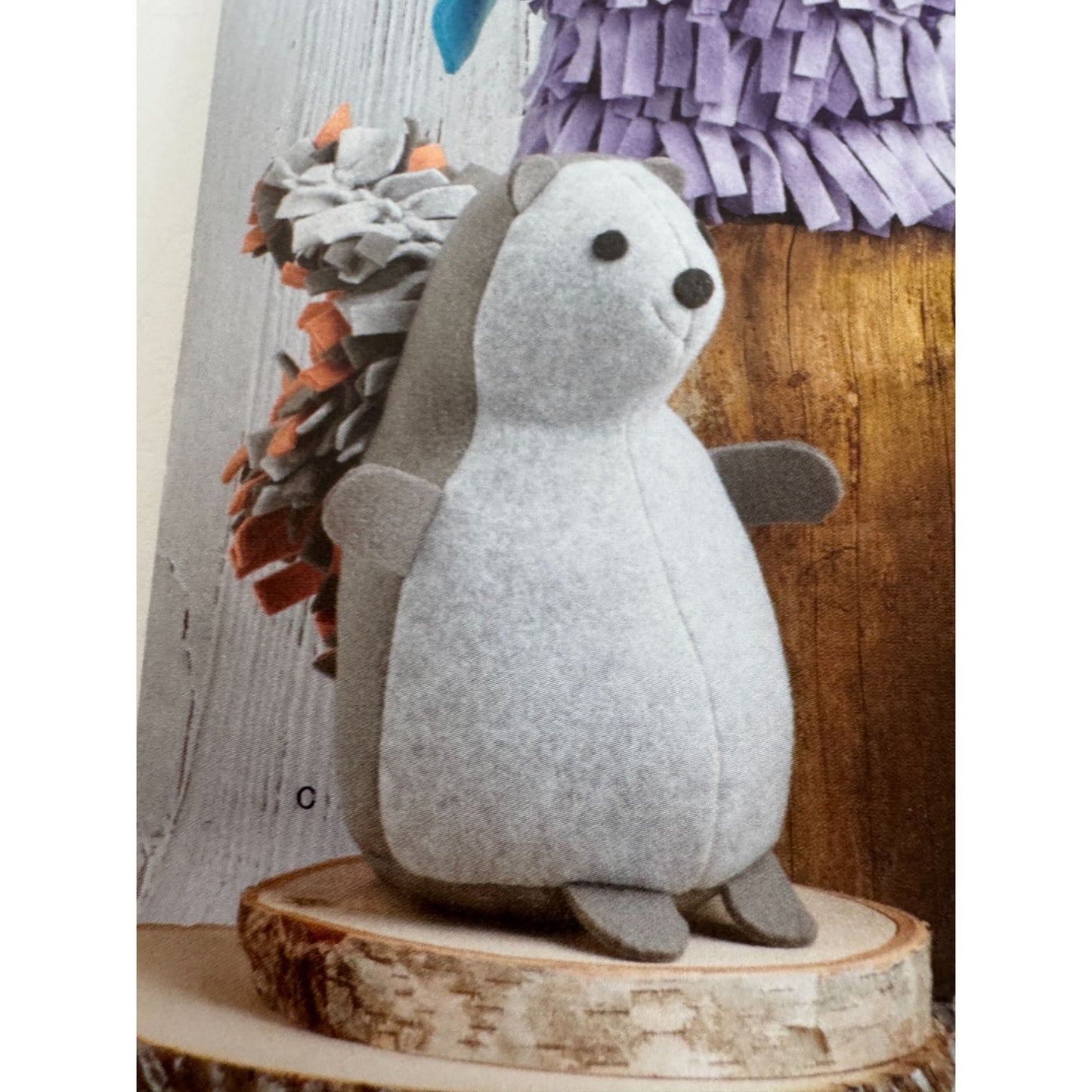 Simplicity Sewing Pattern S9877 Plush Stuffed Animal Owl Hedgehog Squirrel Easy