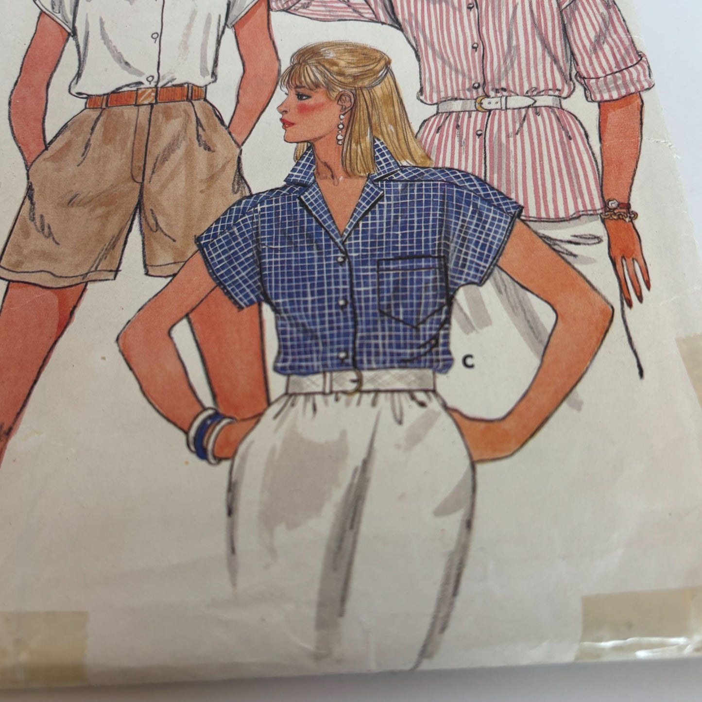 Butterick Sewing Pattern 6542 Blouse Button Down Shirt Vintage CUT to size 16