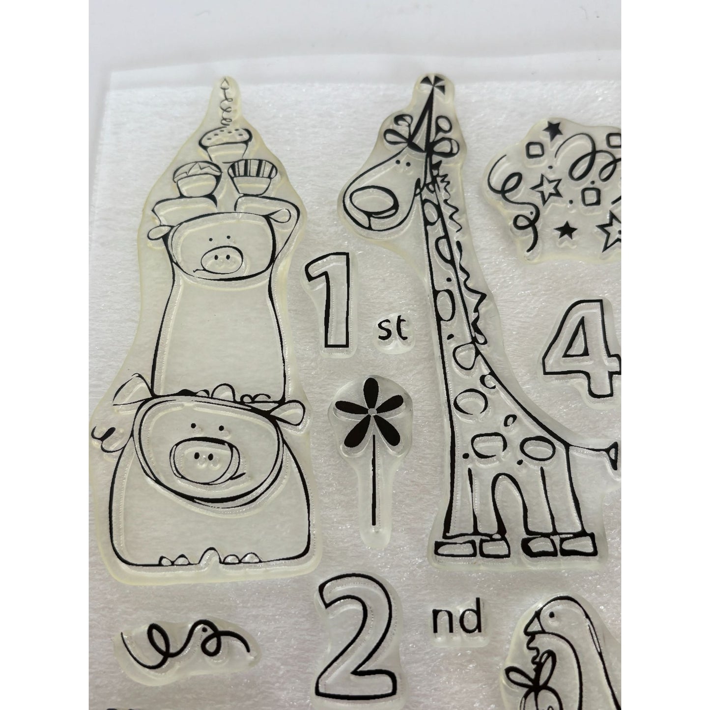 CTMH My Acrylix Acrylic Stamp Set Nursery Bash Happy Birthday Baby Animals Pigs