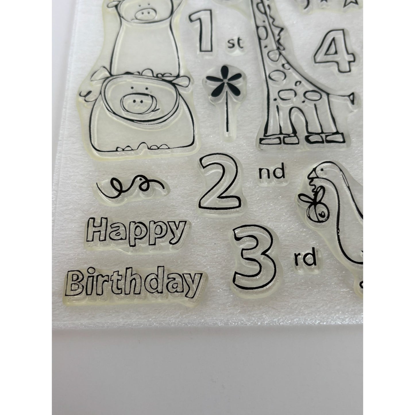 CTMH My Acrylix Acrylic Stamp Set Nursery Bash Happy Birthday Baby Animals Pigs