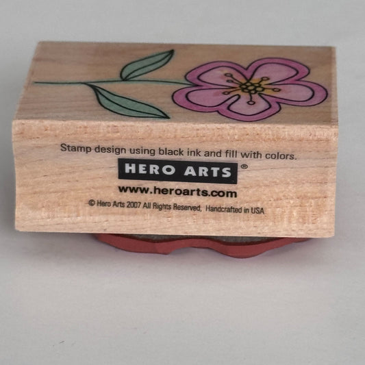 Hero Arts Rubber Stamp A Flower with Outline Friendship Cardmaking Spring Garden