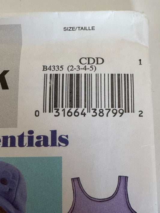 Butterick Sewing Pattern B4335 Winter Jacket Jumper Pants Toddler Girls 2 3 4 5