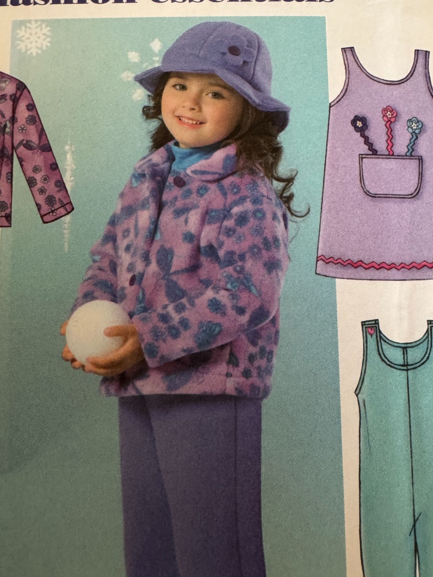 Butterick Sewing Pattern B4335 Winter Jacket Jumper Pants Toddler Girls 2 3 4 5