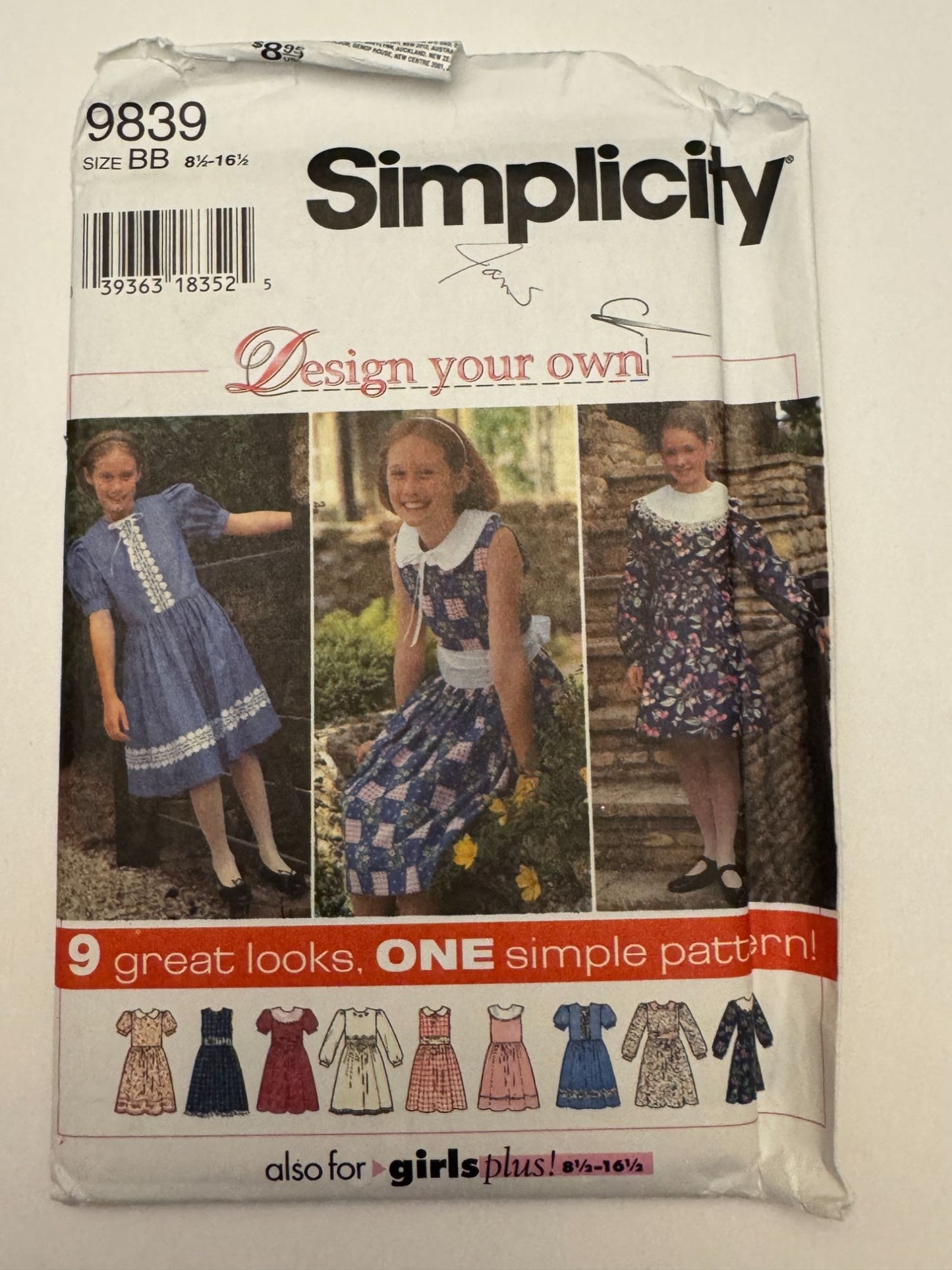 Simplicity Sewing Pattern 9839 Dress 9 Looks Girls Plus Size 8.5 - 16.5 Uncut