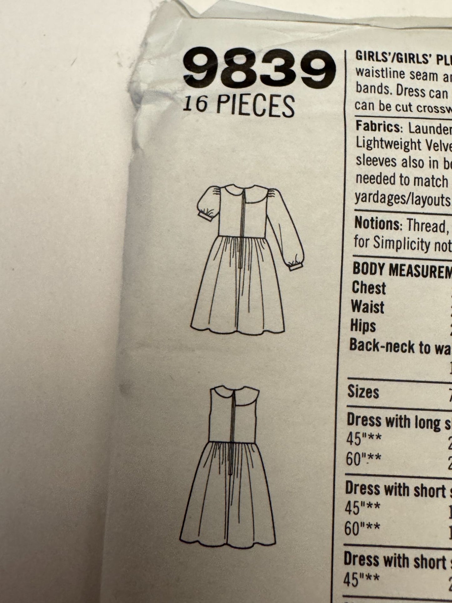Simplicity Sewing Pattern 9839 Dress 9 Looks Girls Plus Size 8.5 - 16.5 Uncut