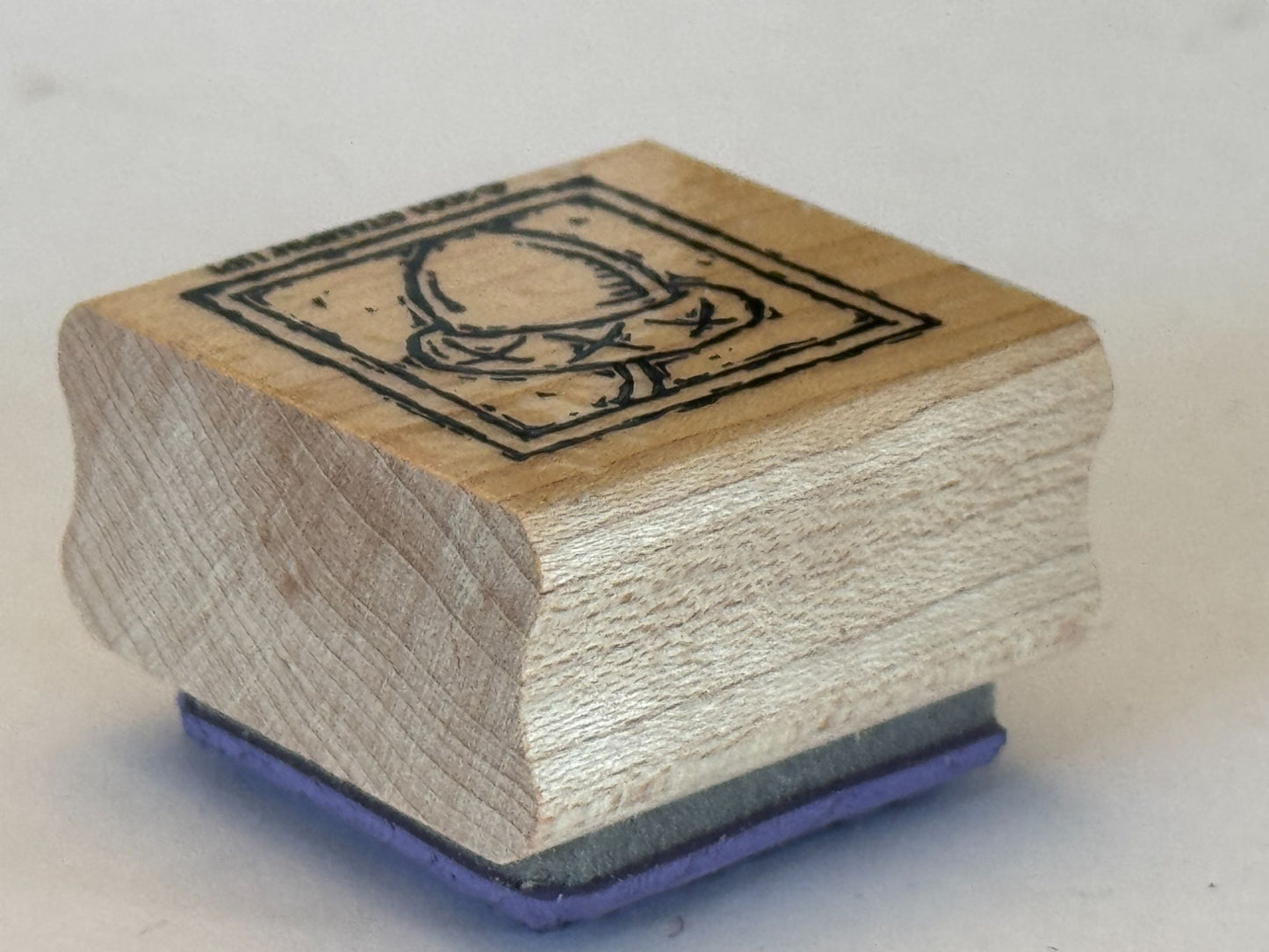 Stampin Up Rubber Stamp Acorn Square Crafting Tool Card Making Fall Season Wood
