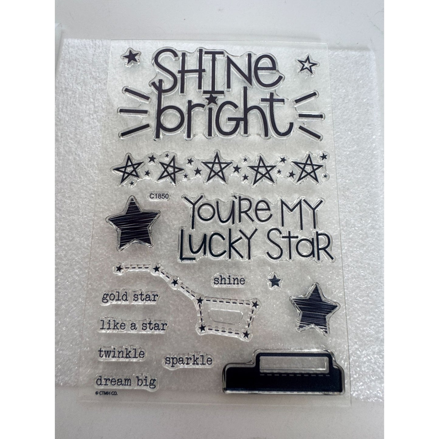 CTMH My Acrylix Acrylic Stamp Set Shine Bright You are My Lucky Star Big Dipper
