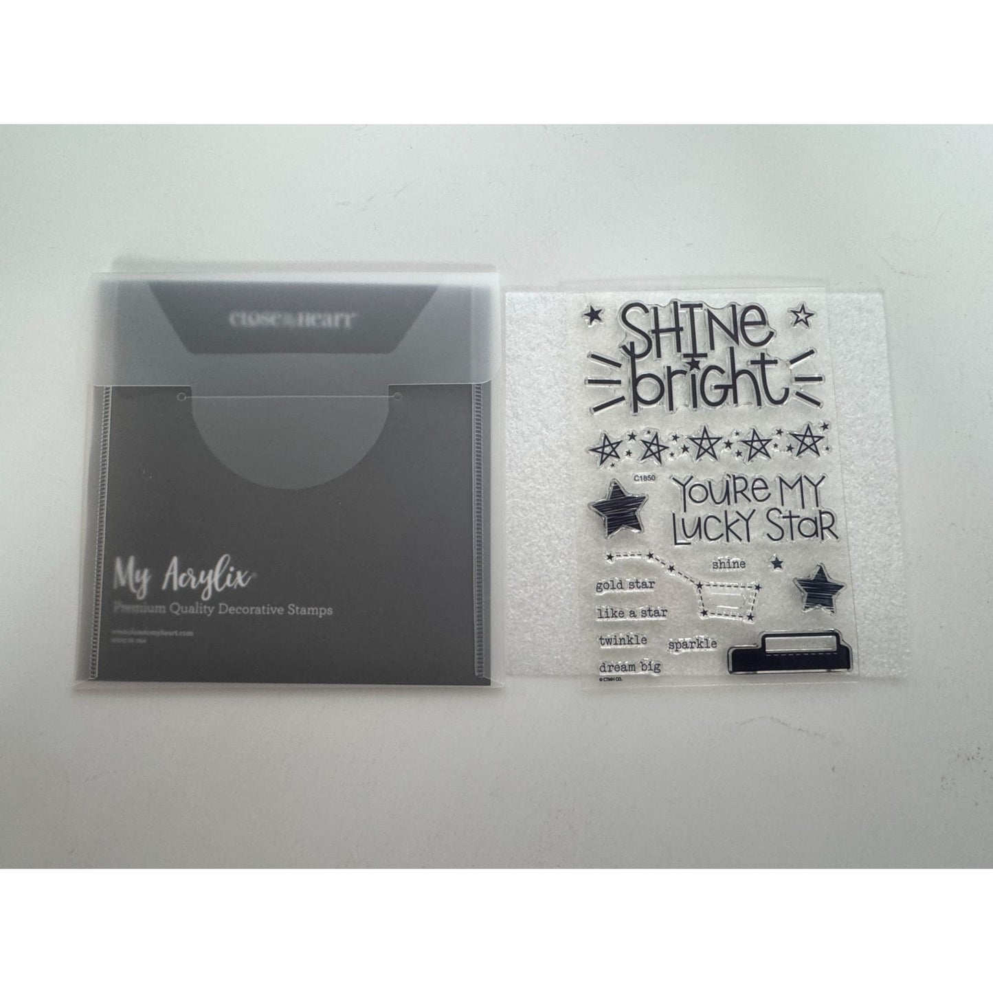 CTMH My Acrylix Acrylic Stamp Set Shine Bright You are My Lucky Star Big Dipper