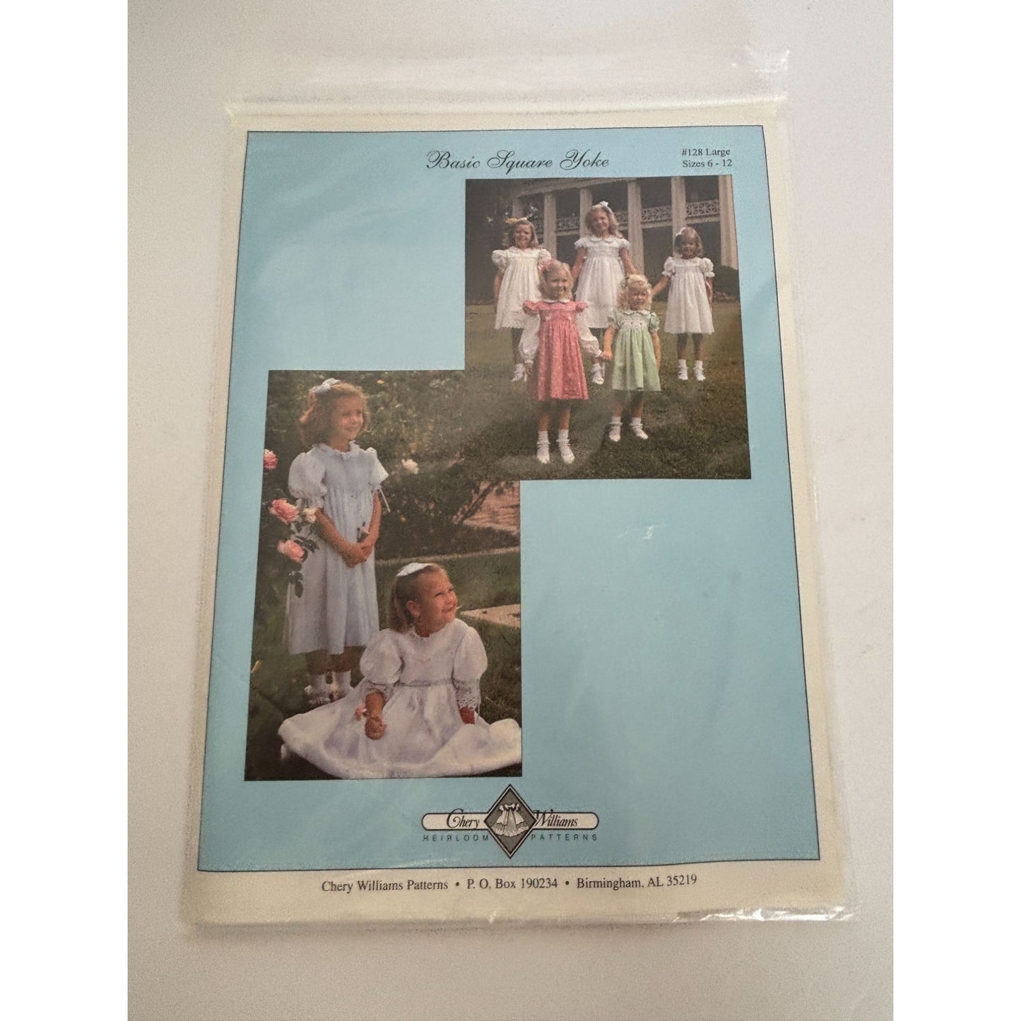 Chery Williams Heirloom Sewing Pattern Basic Square Yoke Dress Angel Sleeve 6-12