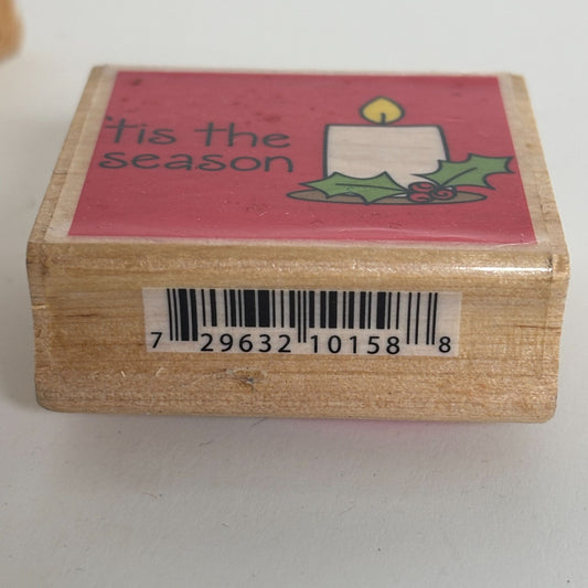 Studio G Rubber Stamp Tis the Season Candle Holly Christmas Card Making Holidays