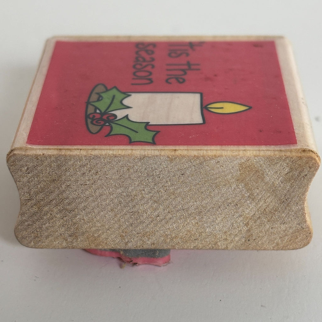 Studio G Rubber Stamp Tis the Season Candle Holly Christmas Card Making Holidays