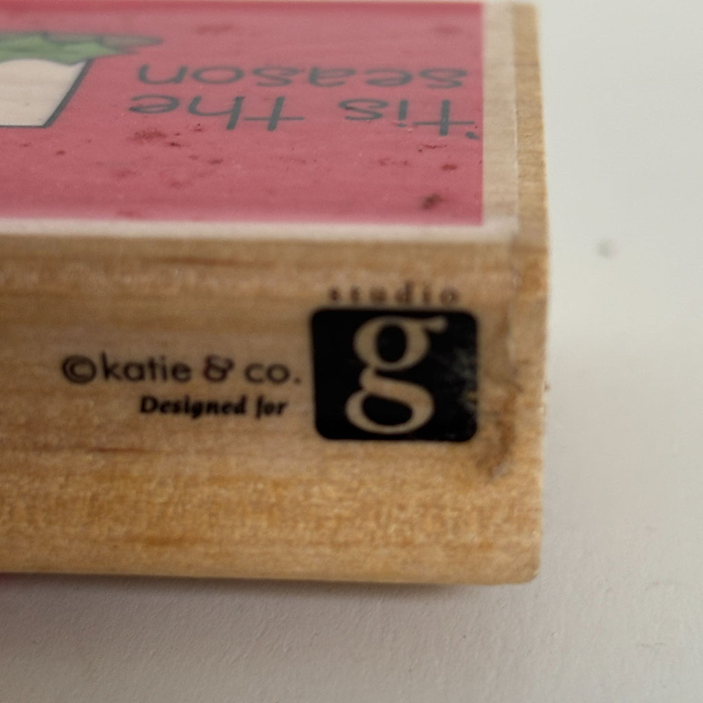 Studio G Rubber Stamp Tis the Season Candle Holly Christmas Card Making Holidays
