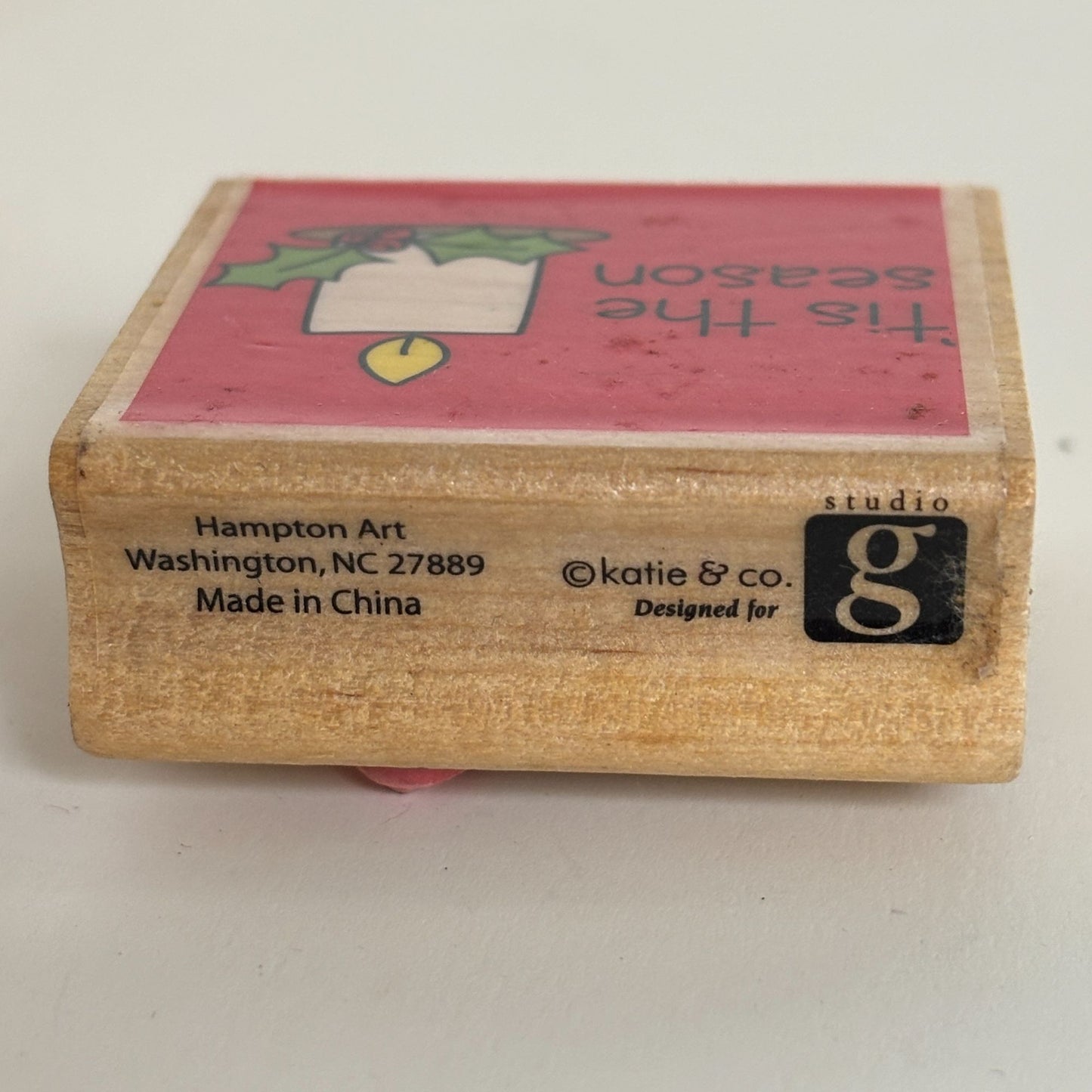 Studio G Rubber Stamp Tis the Season Candle Holly Christmas Card Making Holidays