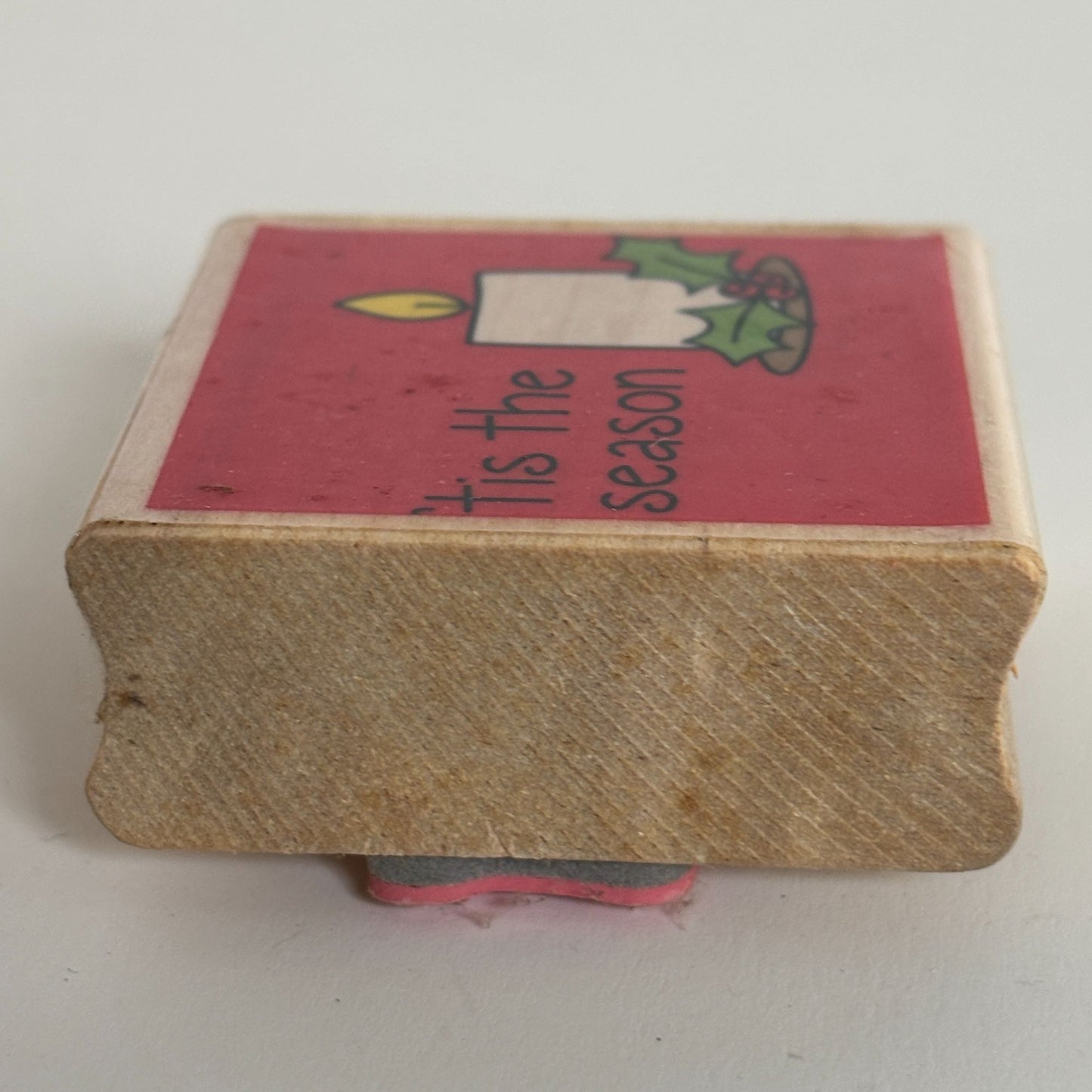 Studio G Rubber Stamp Tis the Season Candle Holly Christmas Card Making Holidays