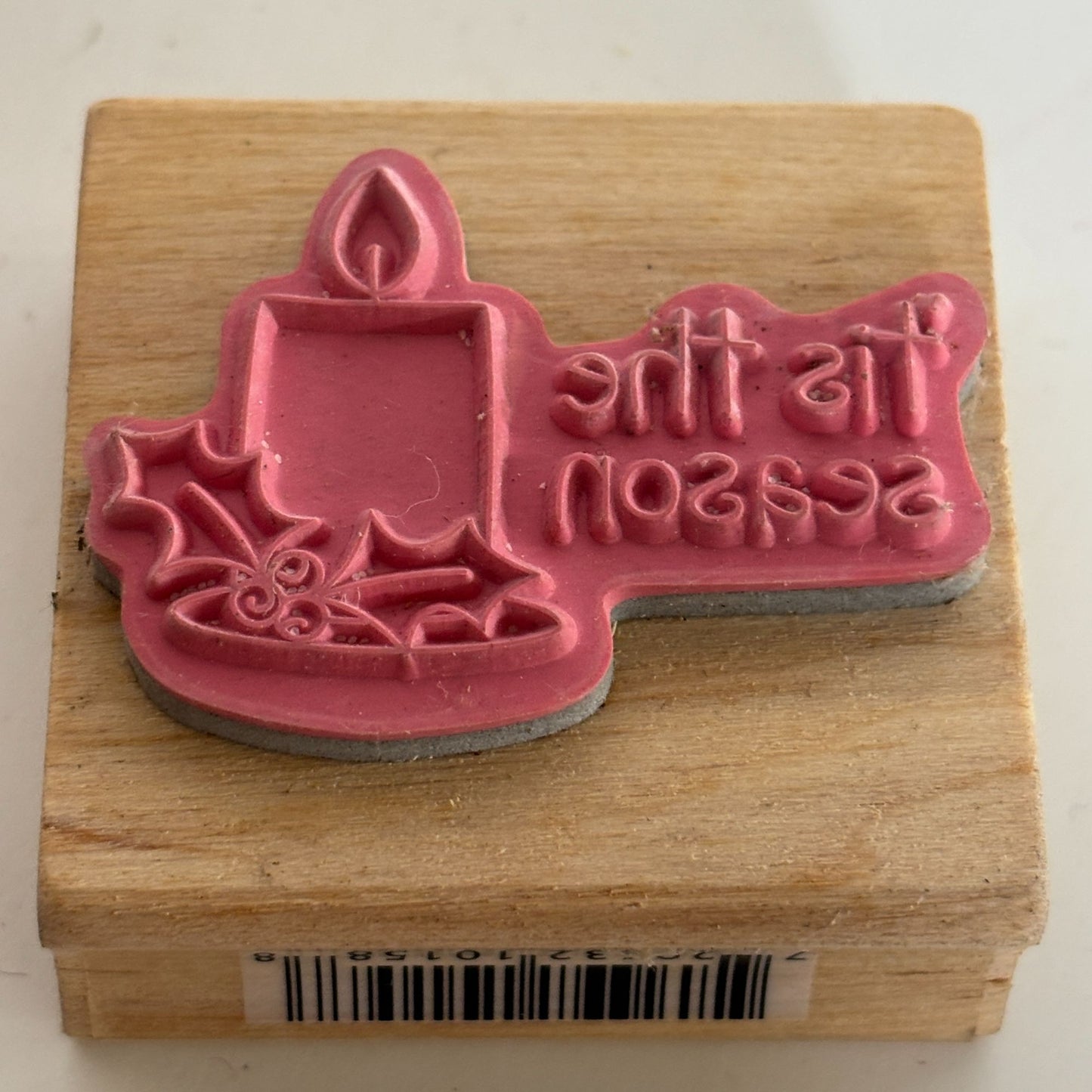 Studio G Rubber Stamp Tis the Season Candle Holly Christmas Card Making Holidays