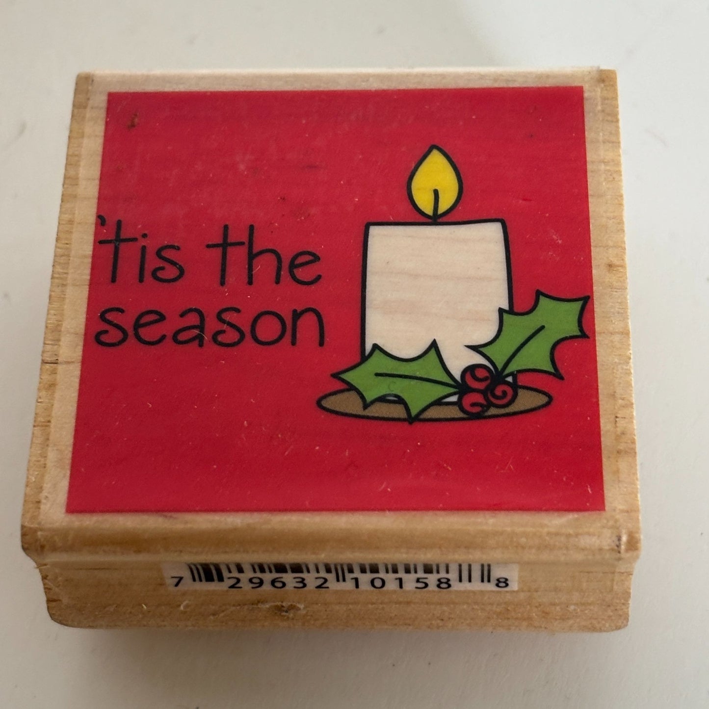 Studio G Rubber Stamp Tis the Season Candle Holly Christmas Card Making Holidays