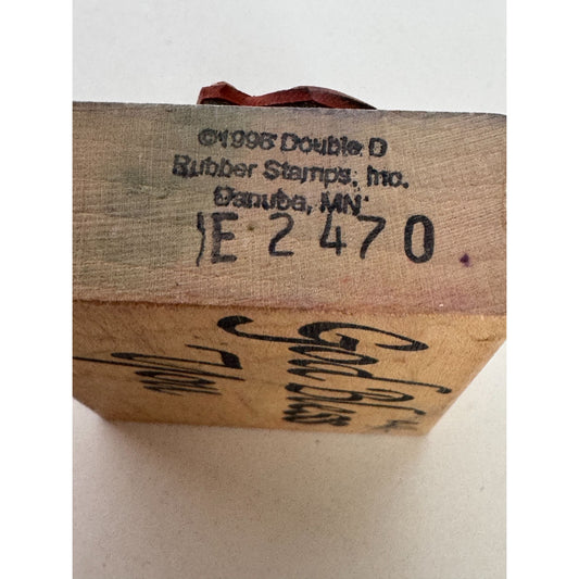 Double D Rubber Stamp God Bless You Religious Christian Sentiment Card Making