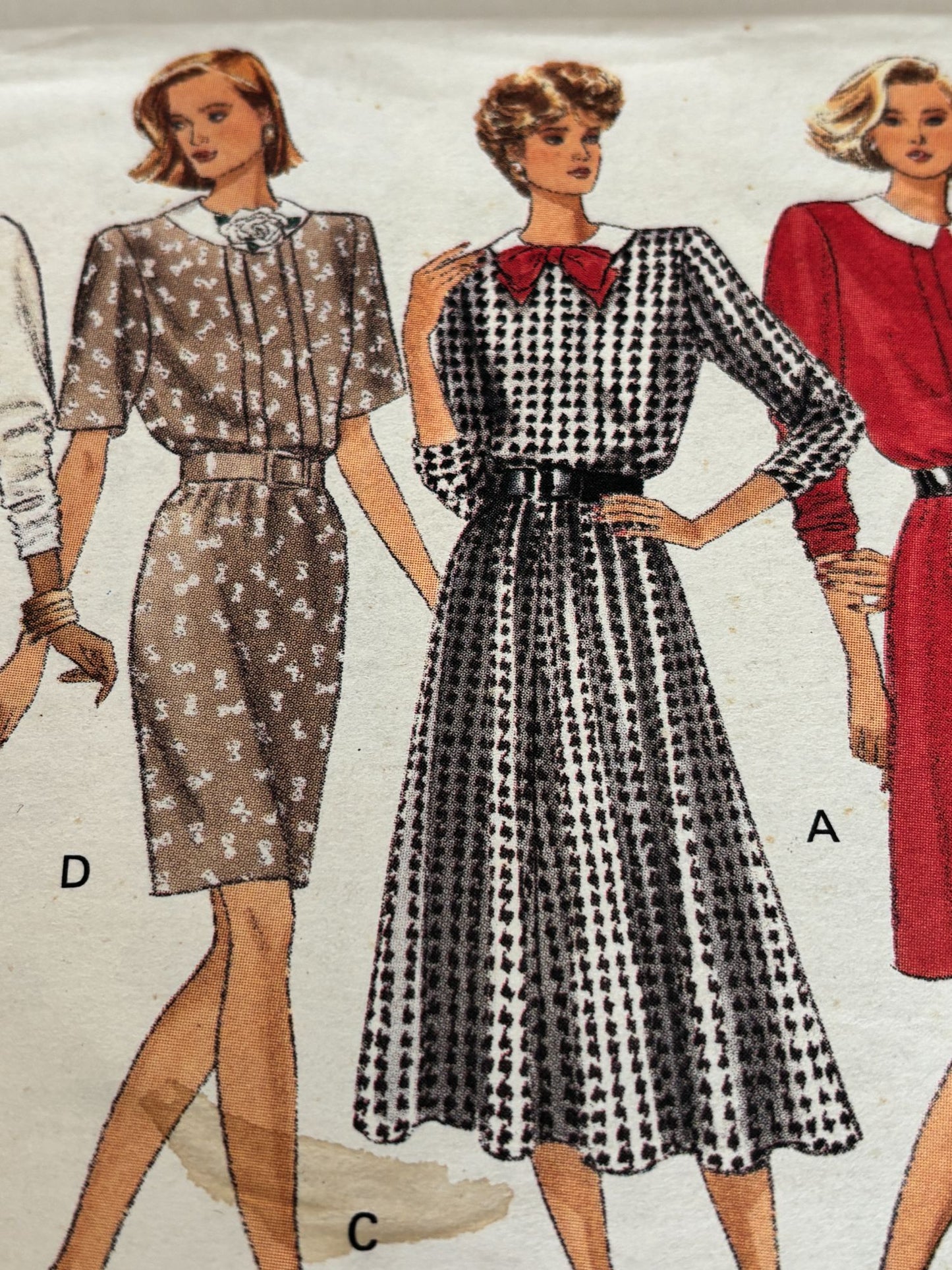 Butterick Sewing Pattern 6691 Midi Dress 80s Vintage Beginner Size 6 8 10 Uncut Day