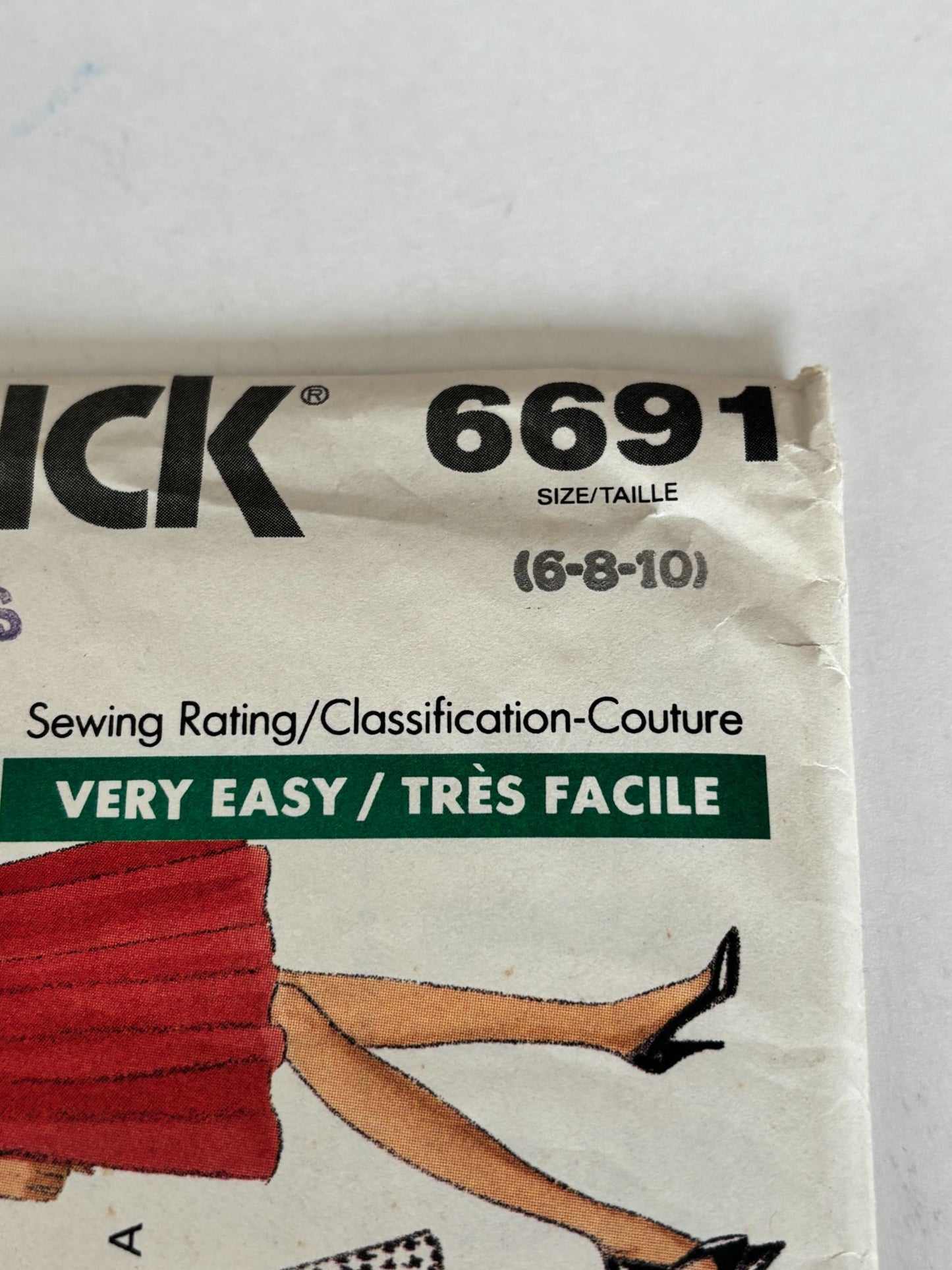 Butterick Sewing Pattern 6691 Midi Dress 80s Vintage Beginner Size 6 8 10 Uncut Day