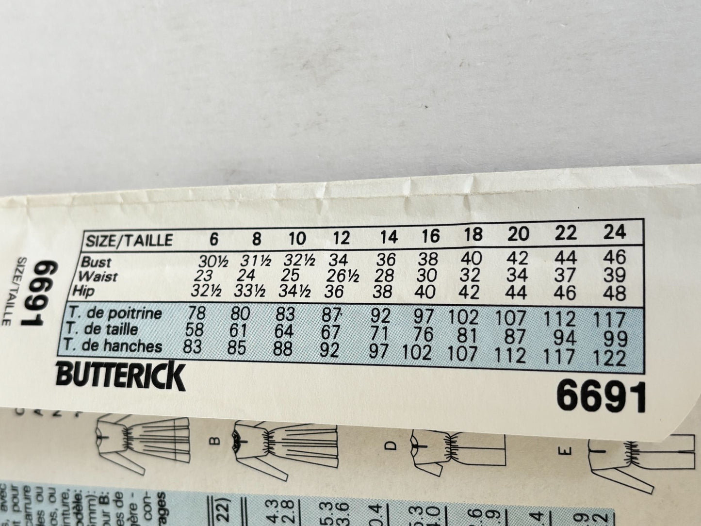 Butterick Sewing Pattern 6691 Midi Dress 80s Vintage Beginner Size 6 8 10 Uncut Day
