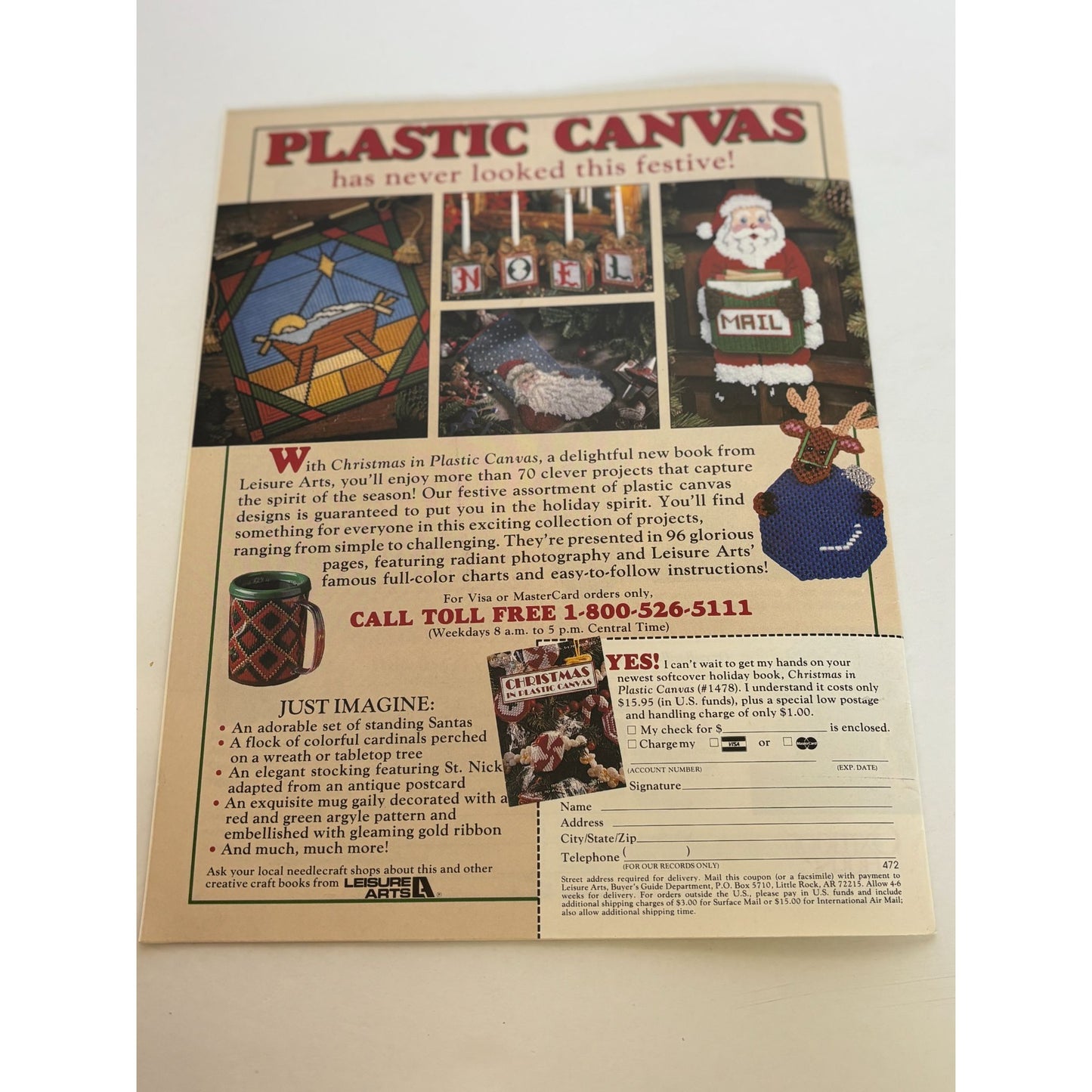 Leisure Arts Magazine Cross Stitch Madonna Child Christmas Santa December 1993